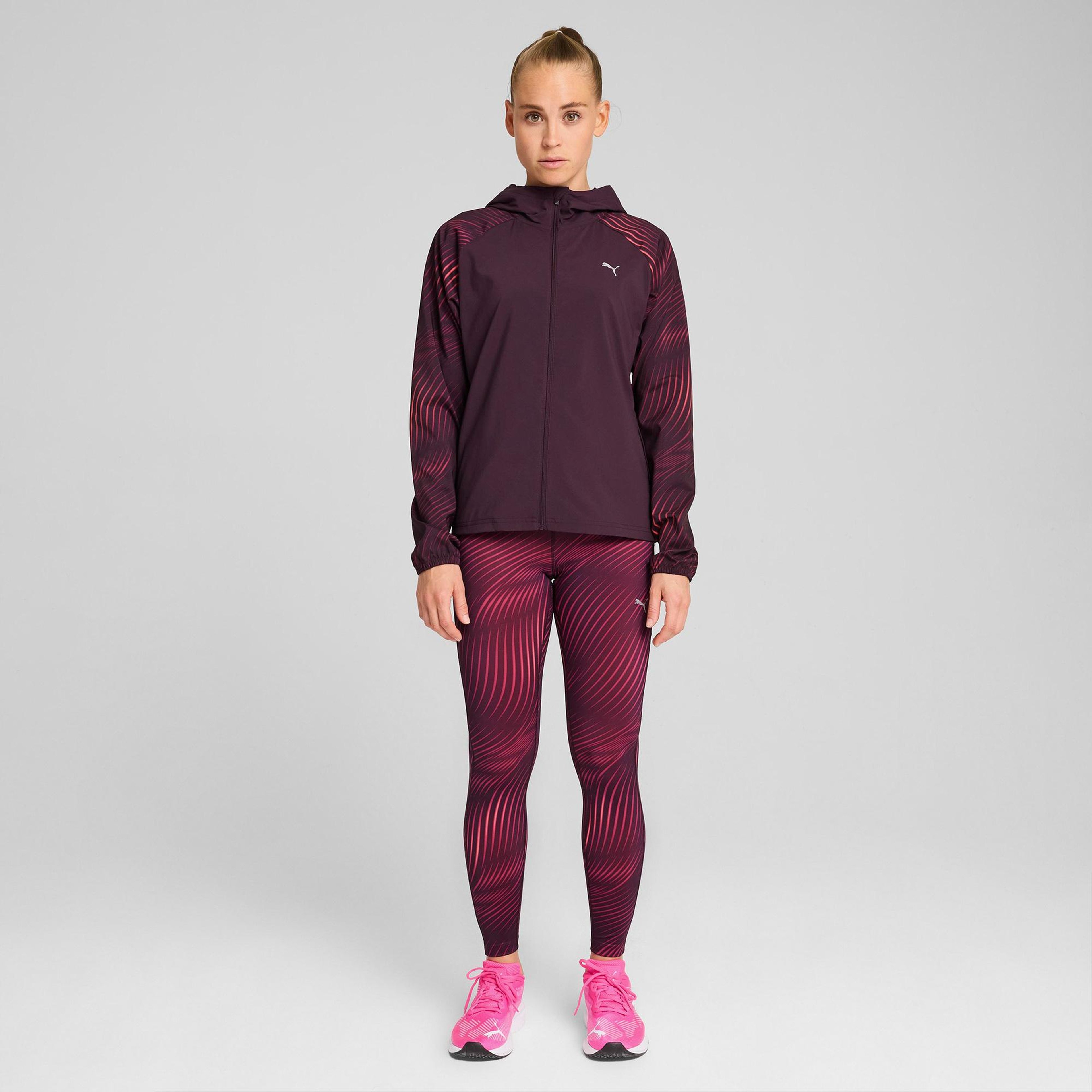 Puma Velocity Printed Kadın Bordo Koşu Ceketi