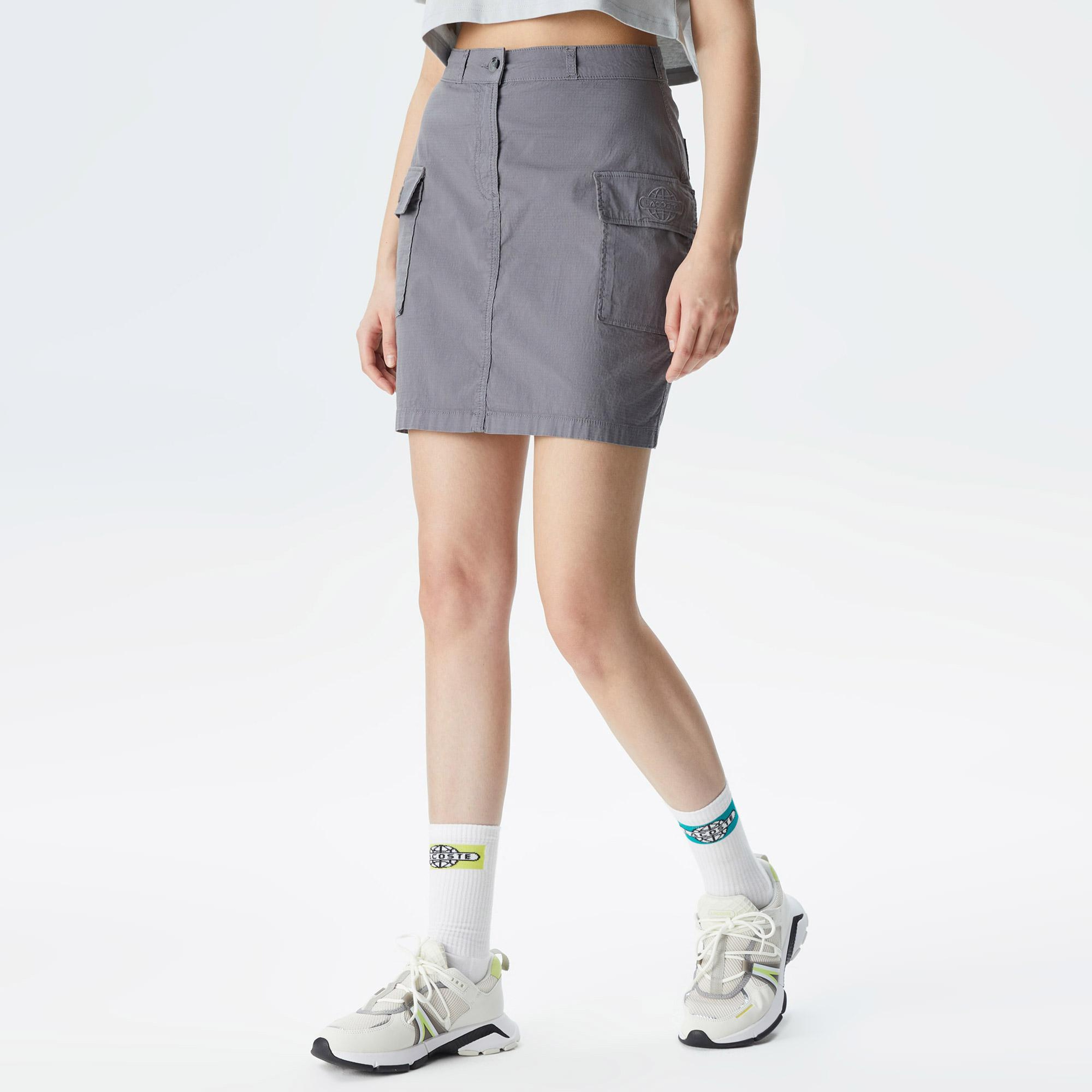 Lacoste House of SuperStep X Lacoste Kadın Gri Etek