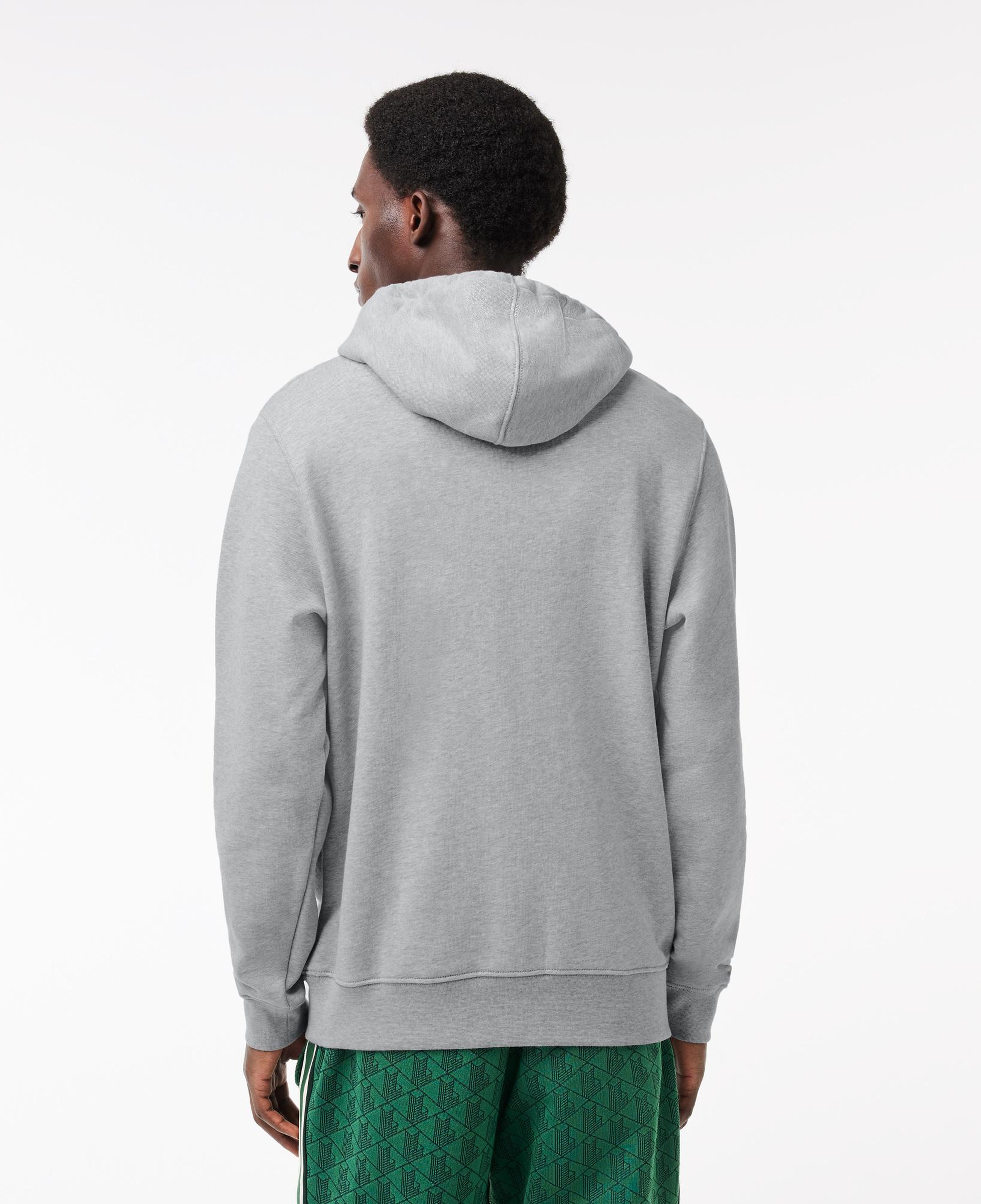 Erkek Classic Fit Kapüşonlu Baskılı Gri Sweatshirt