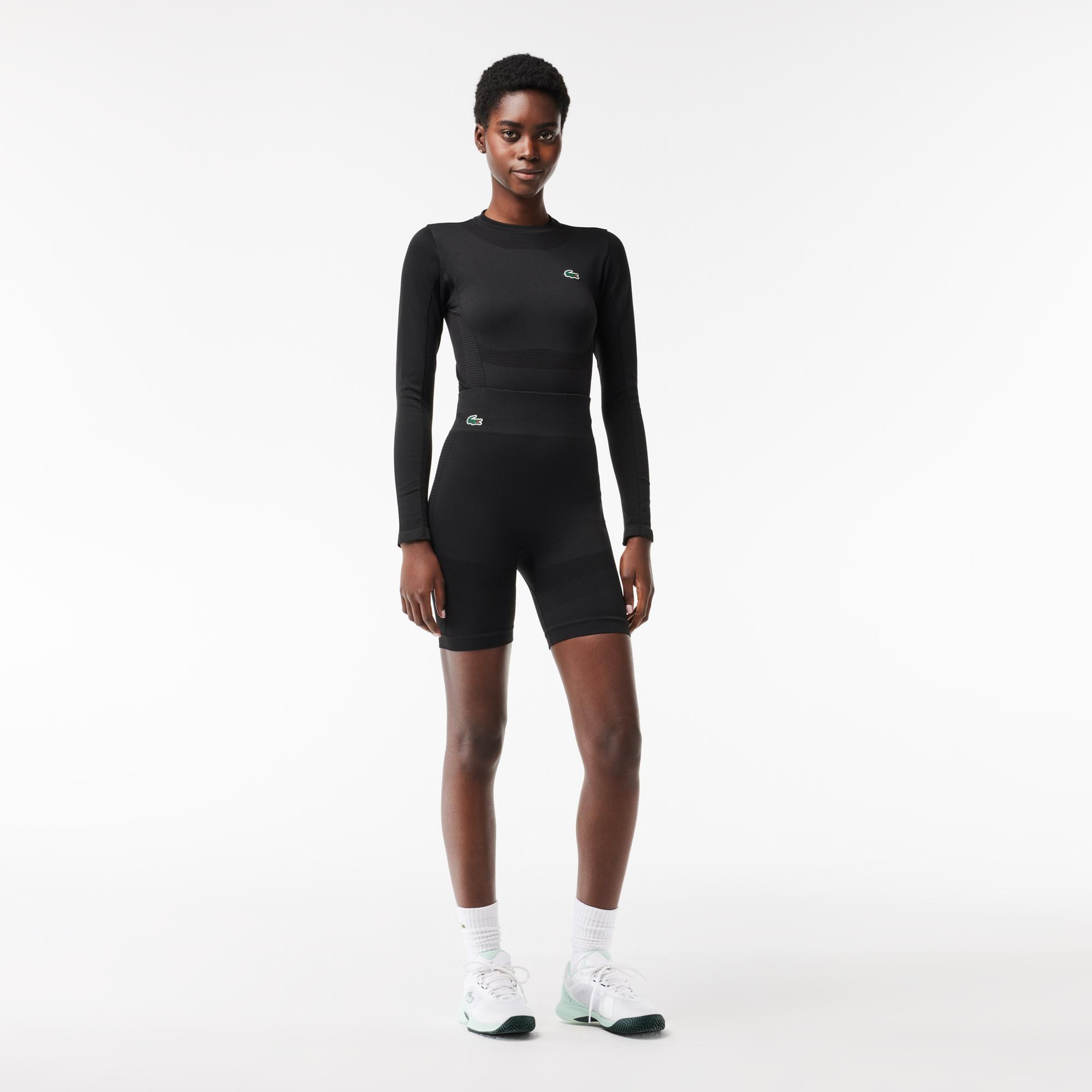 SPORT Kadın Slim Fit Desenli Siyah Şort