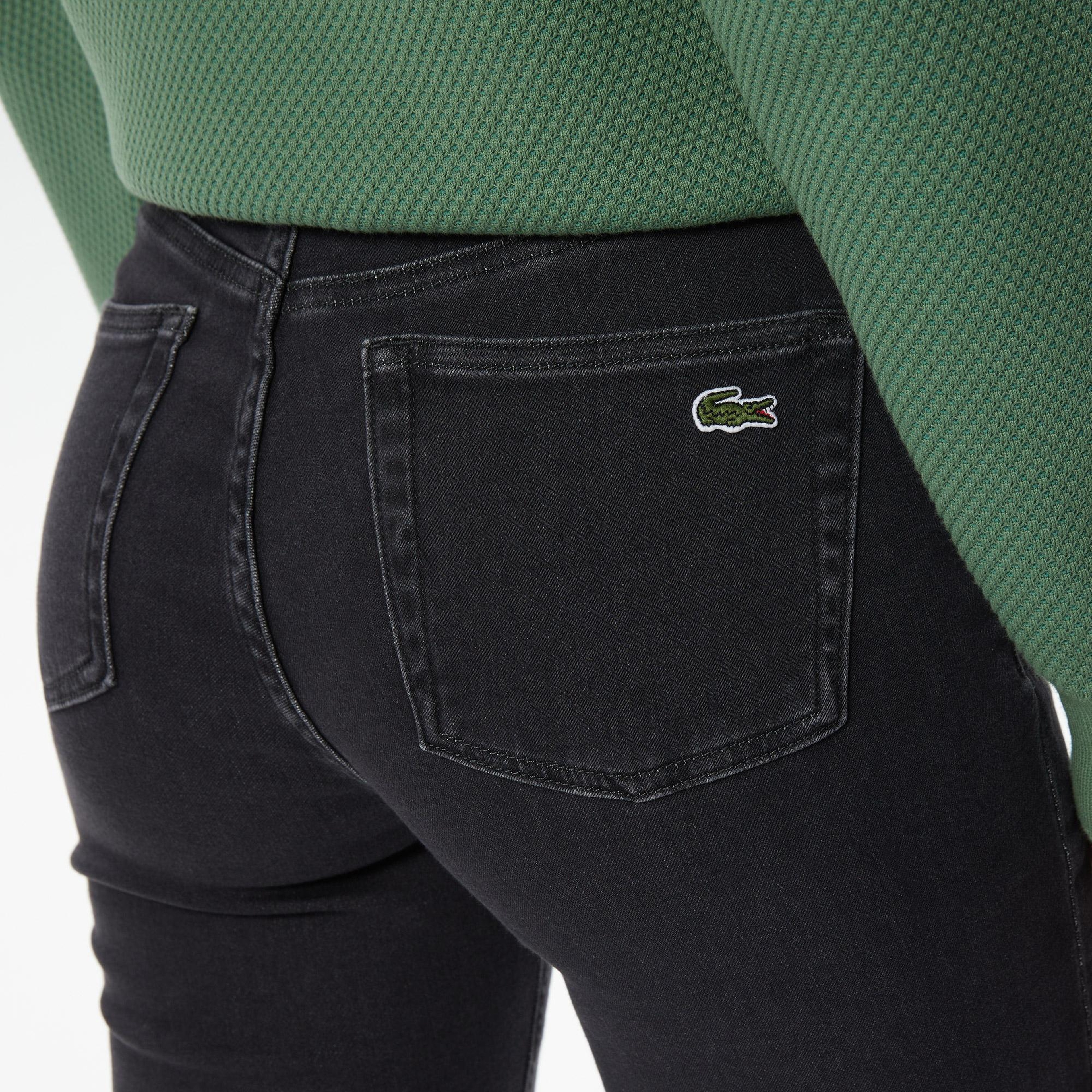 Lacoste Kadın Skinny Fit Denim Açık Gri Pantolon