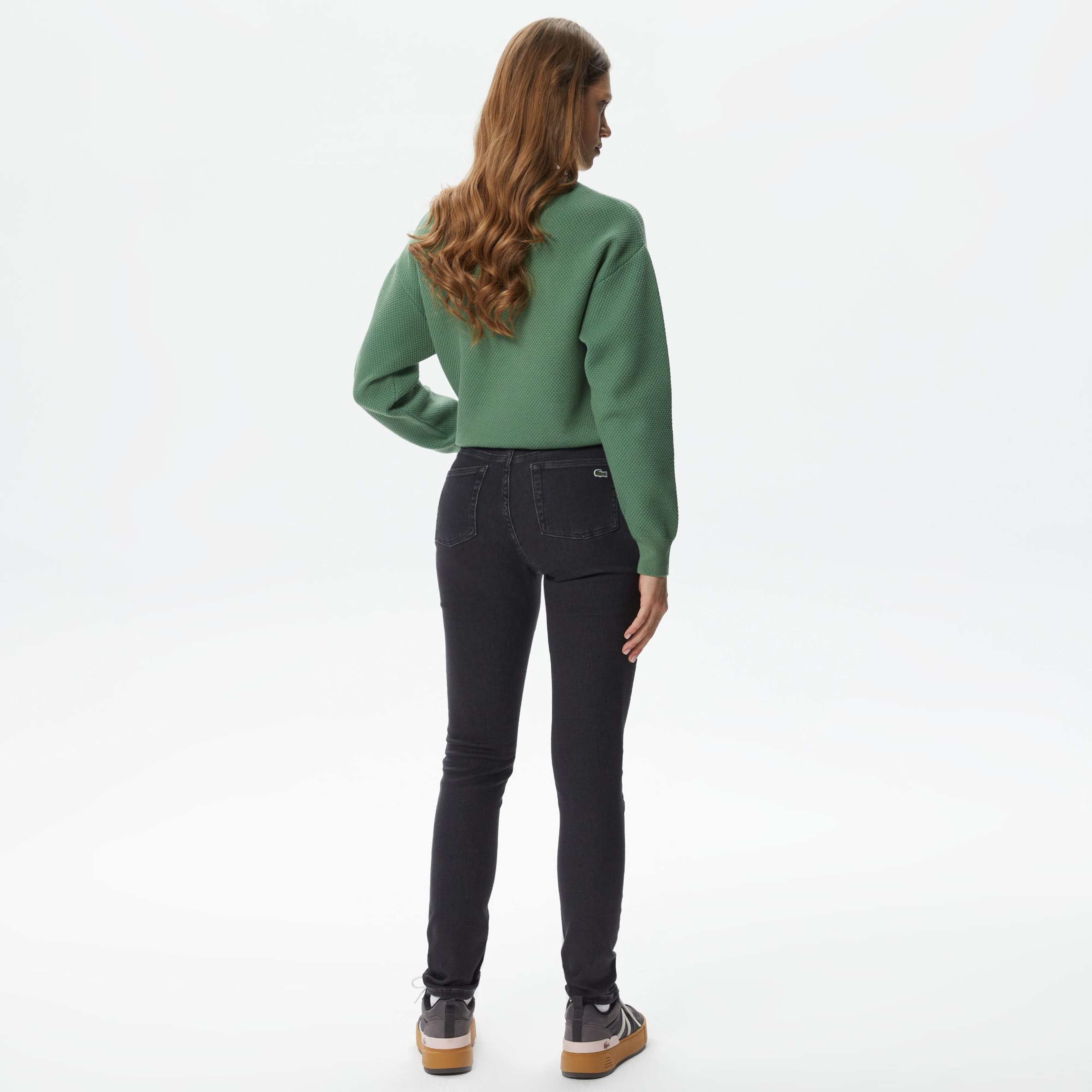 Lacoste Kadın Skinny Fit Denim Açık Gri Pantolon