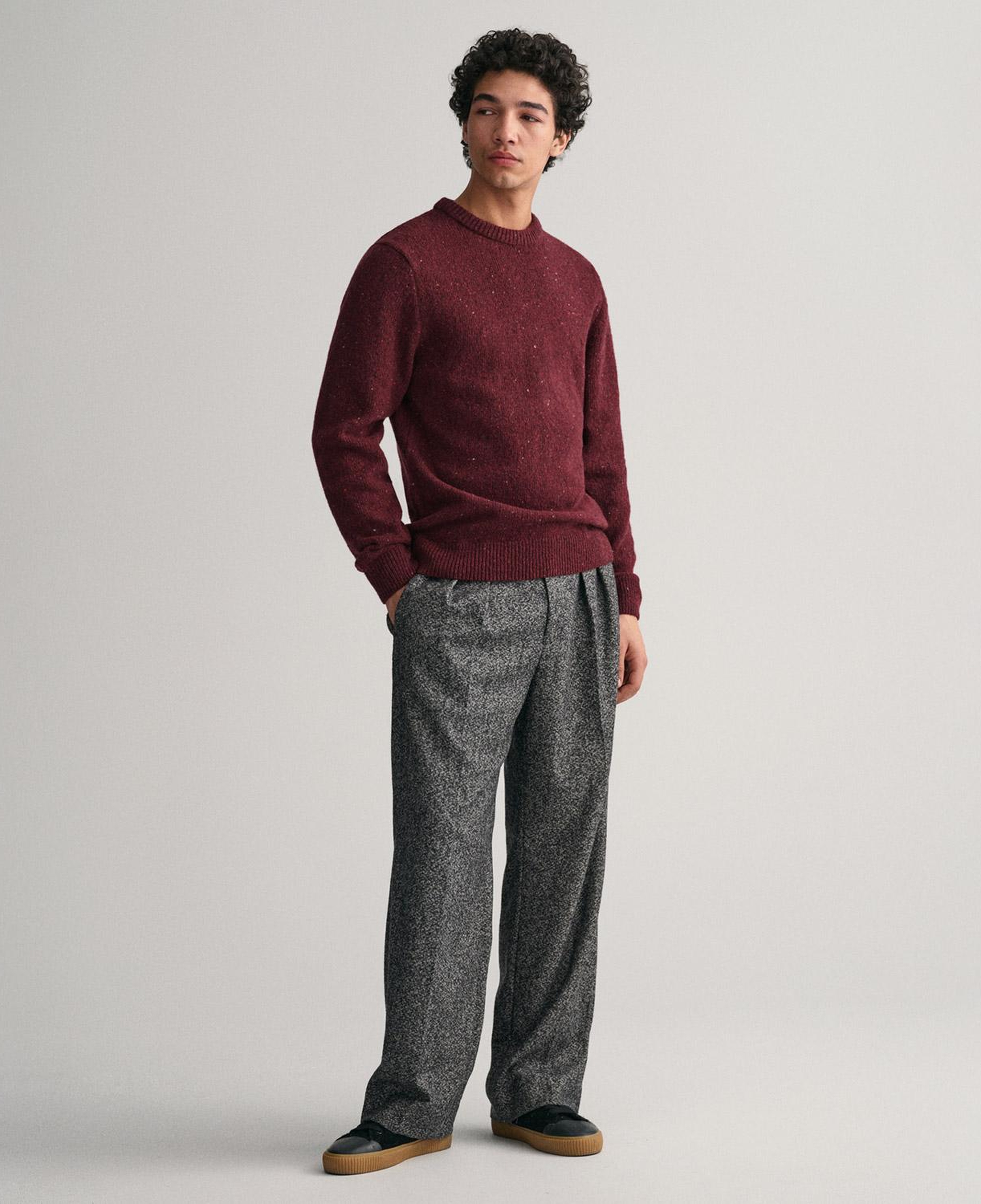 GANT Erkek Bordo Regular Fit Bisiklet Yaka Yünlü Kazak