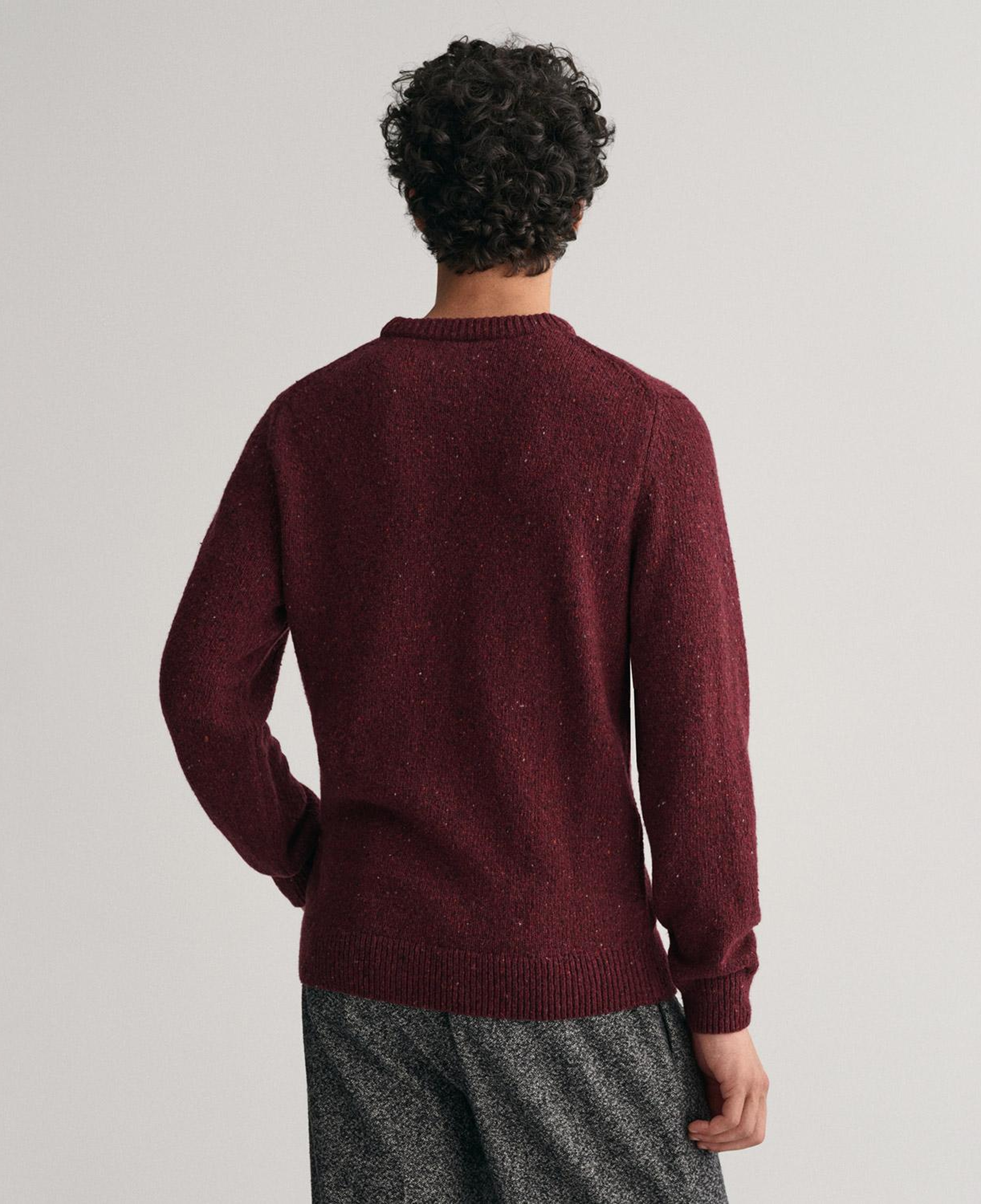 GANT Erkek Bordo Regular Fit Bisiklet Yaka Yünlü Kazak