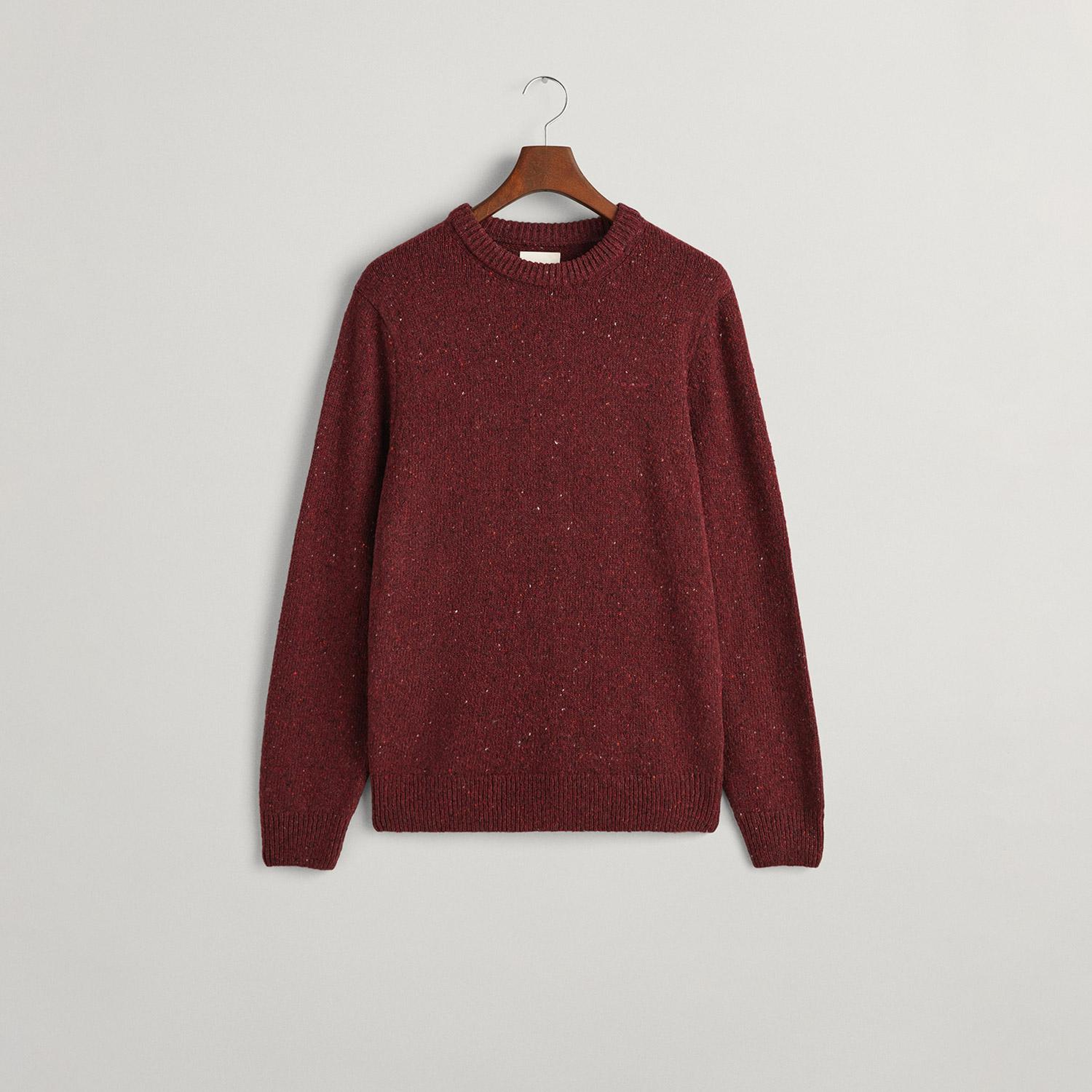 GANT Erkek Bordo Regular Fit Bisiklet Yaka Yünlü Kazak