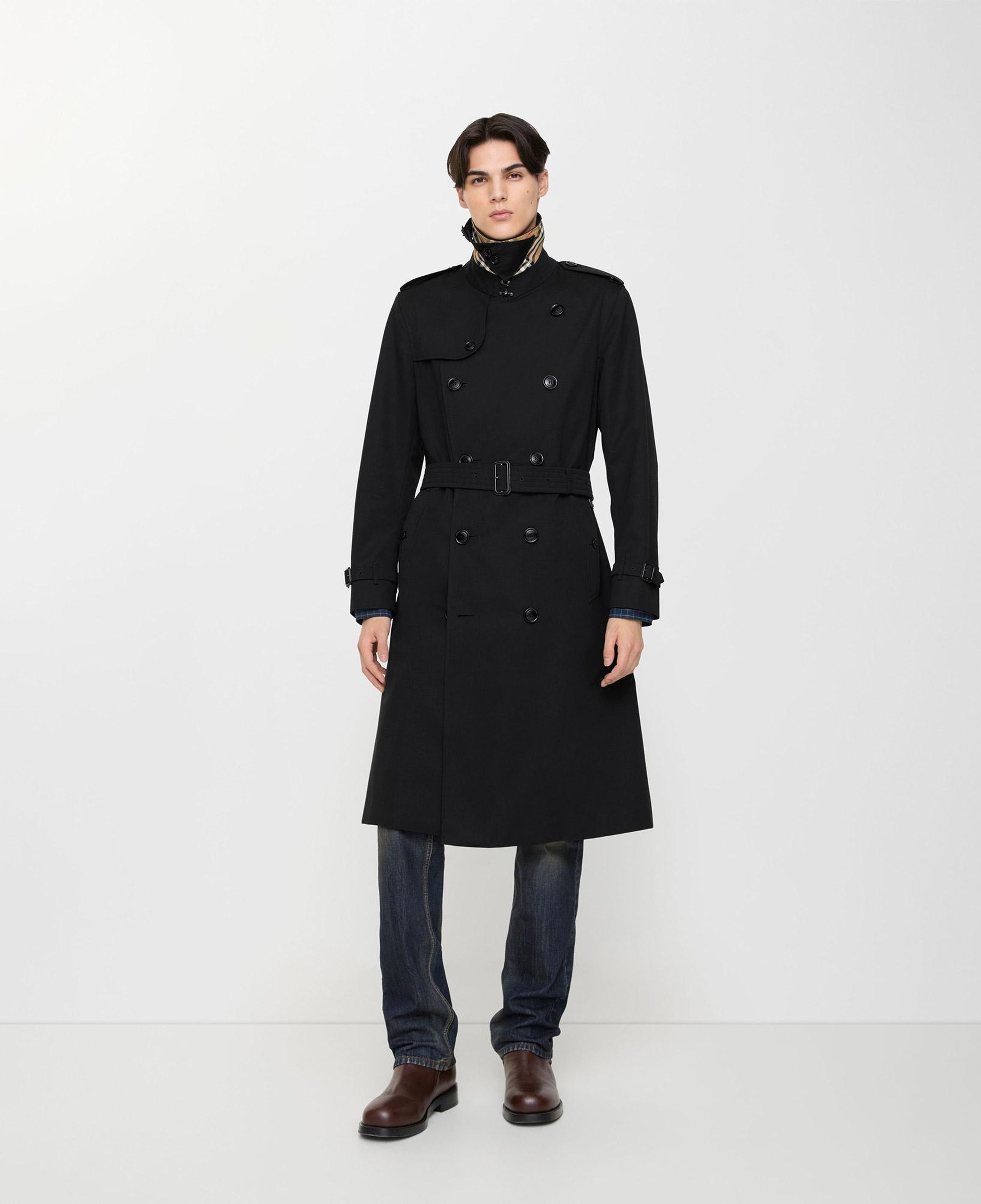 Burberry Long Kensington Heritage Erkek Siyah Trençkot