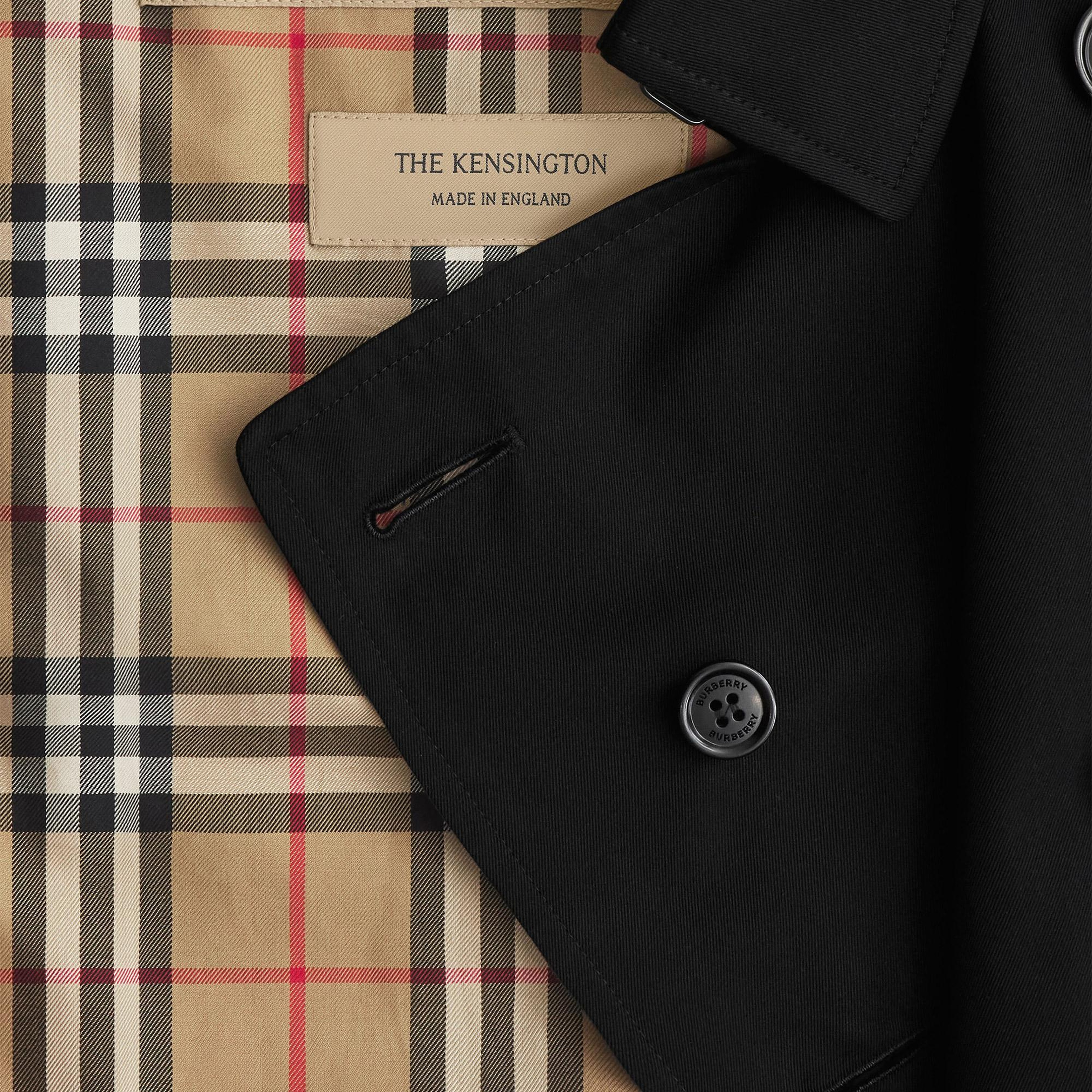 Burberry Long Kensington Heritage Erkek Siyah Trençkot