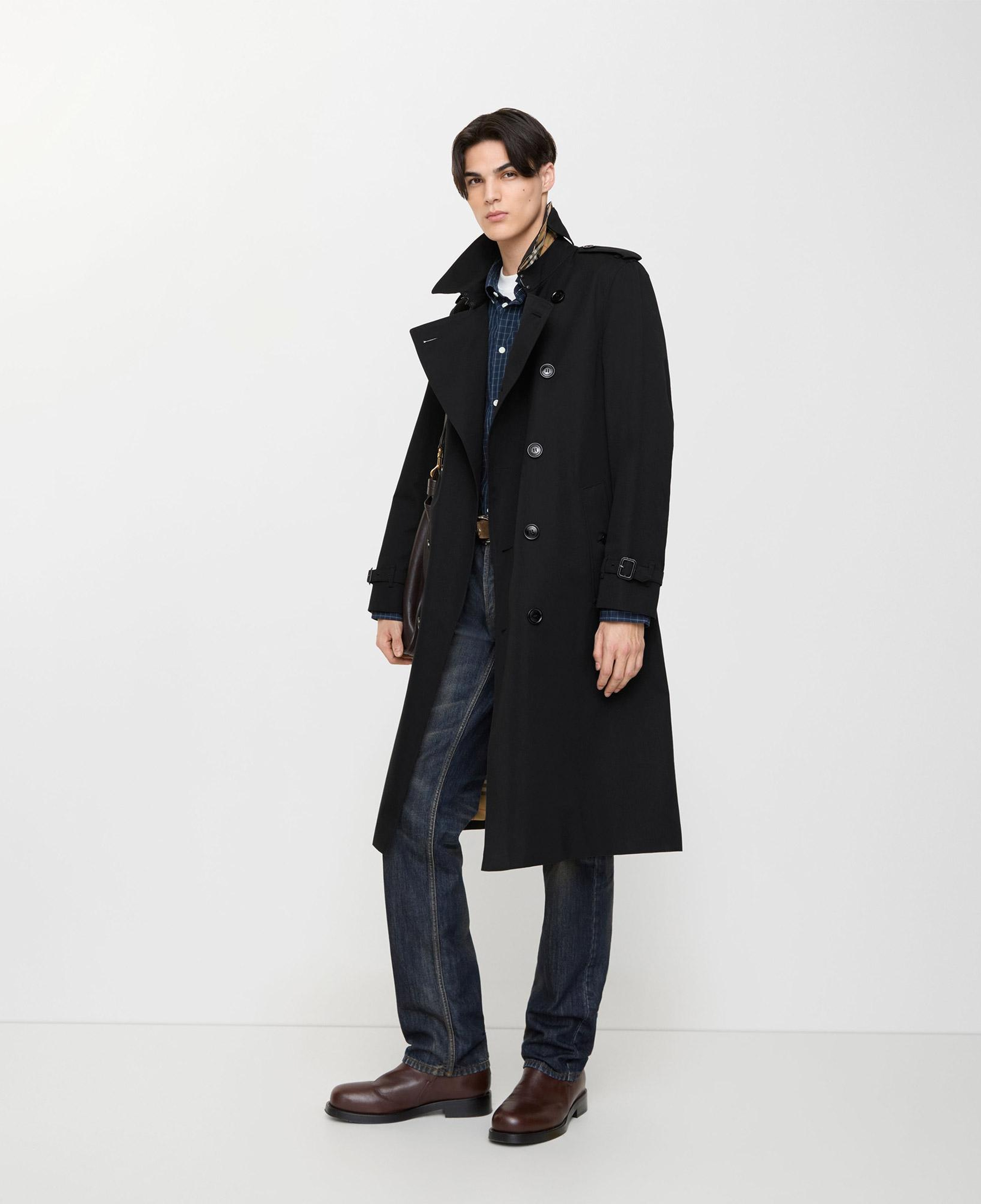 Burberry Long Kensington Heritage Erkek Siyah Trençkot
