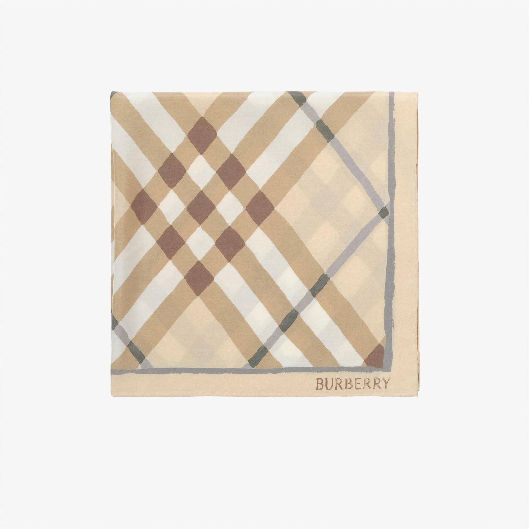 Burberry Argyle Check Silk Kadın Krem Eşarp