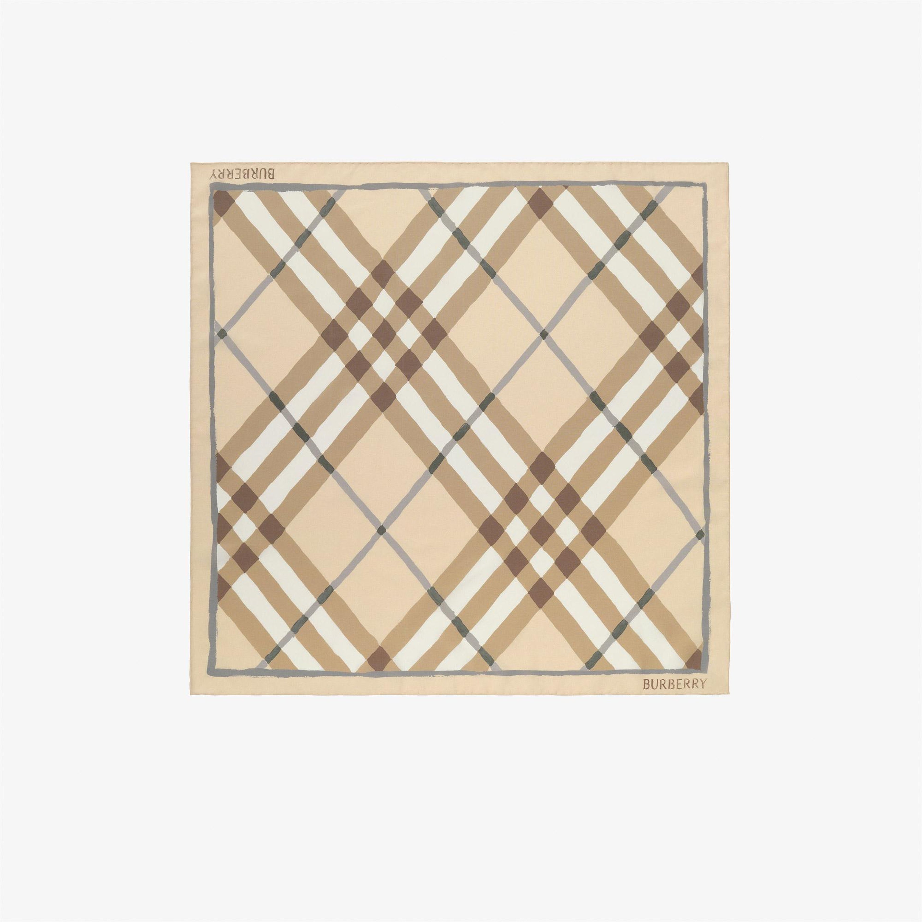 Burberry Argyle Check Silk Kadın Krem Eşarp