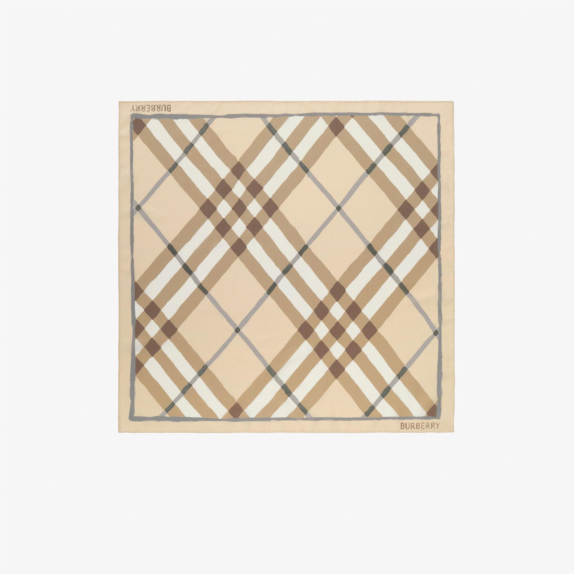 Burberry Argyle Check Silk Kadın Krem Eşarp