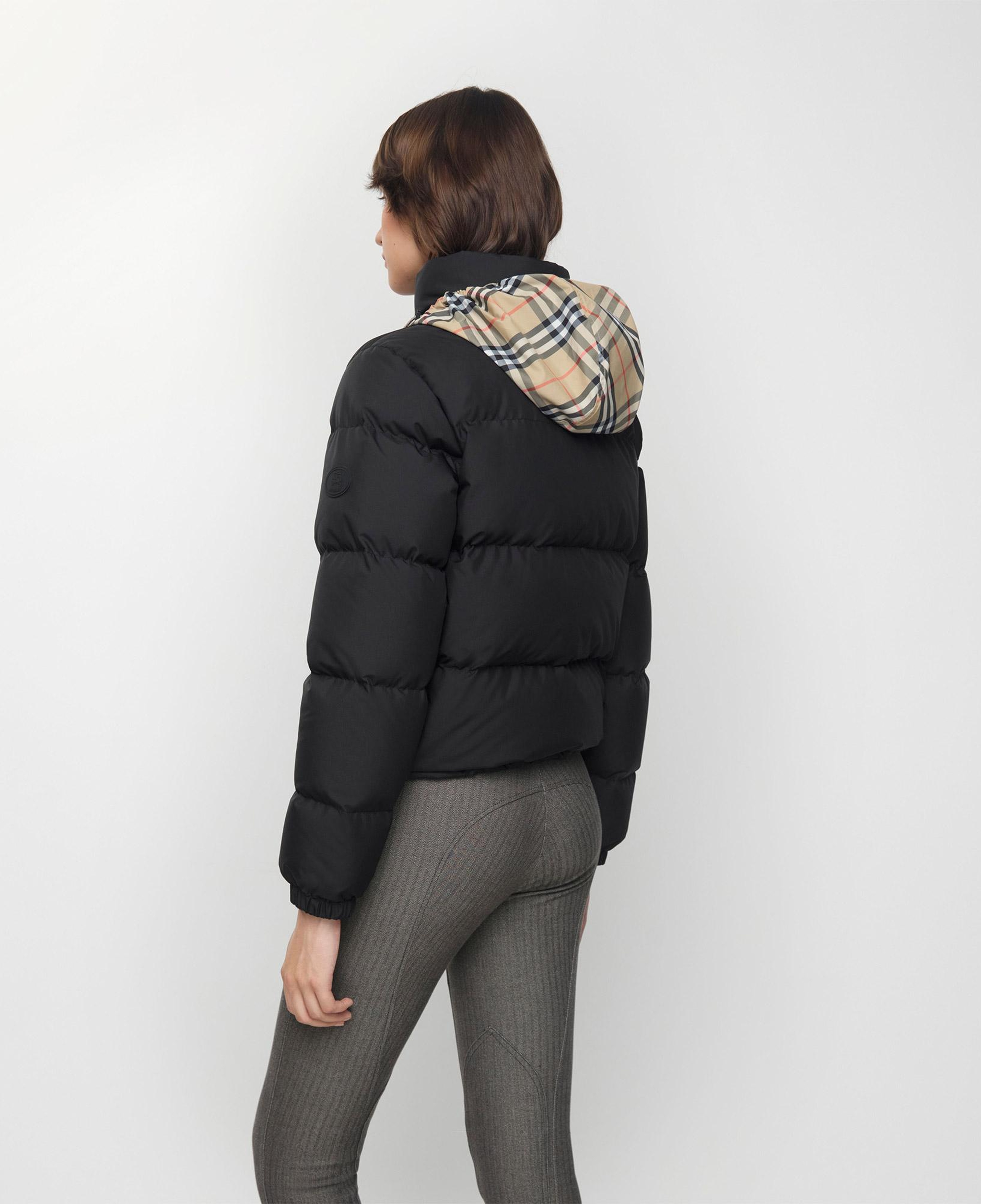 Burberry Checker-tape Ambleside Puffer Kadın Siyah Mont