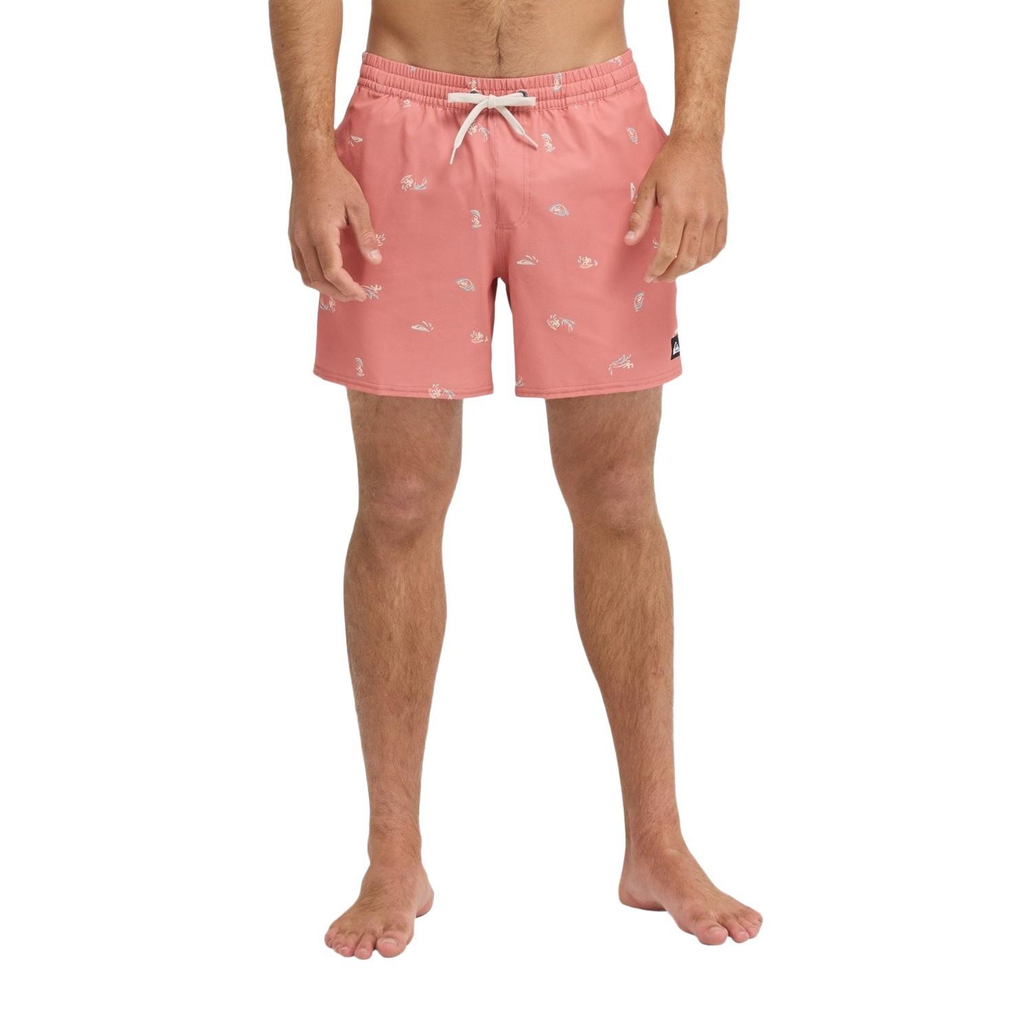 Quiksilver Stretch Printed Erkek Pembe Volley Short