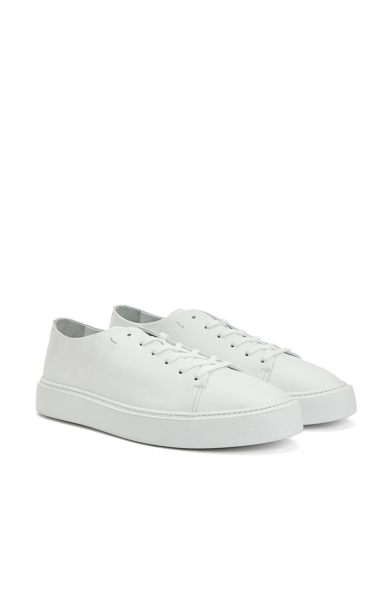 Divarese Erkek Beyaz Bağcıklı Deri Sneaker