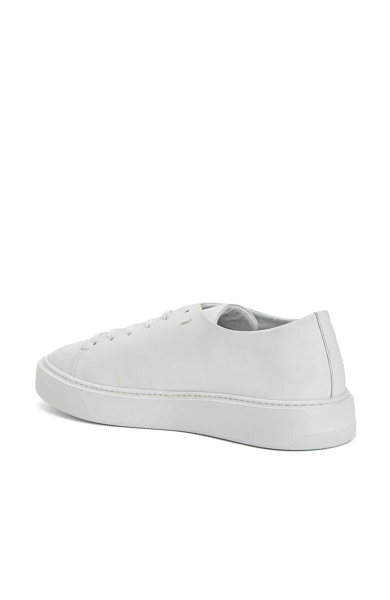 Divarese Erkek Beyaz Bağcıklı Deri Sneaker