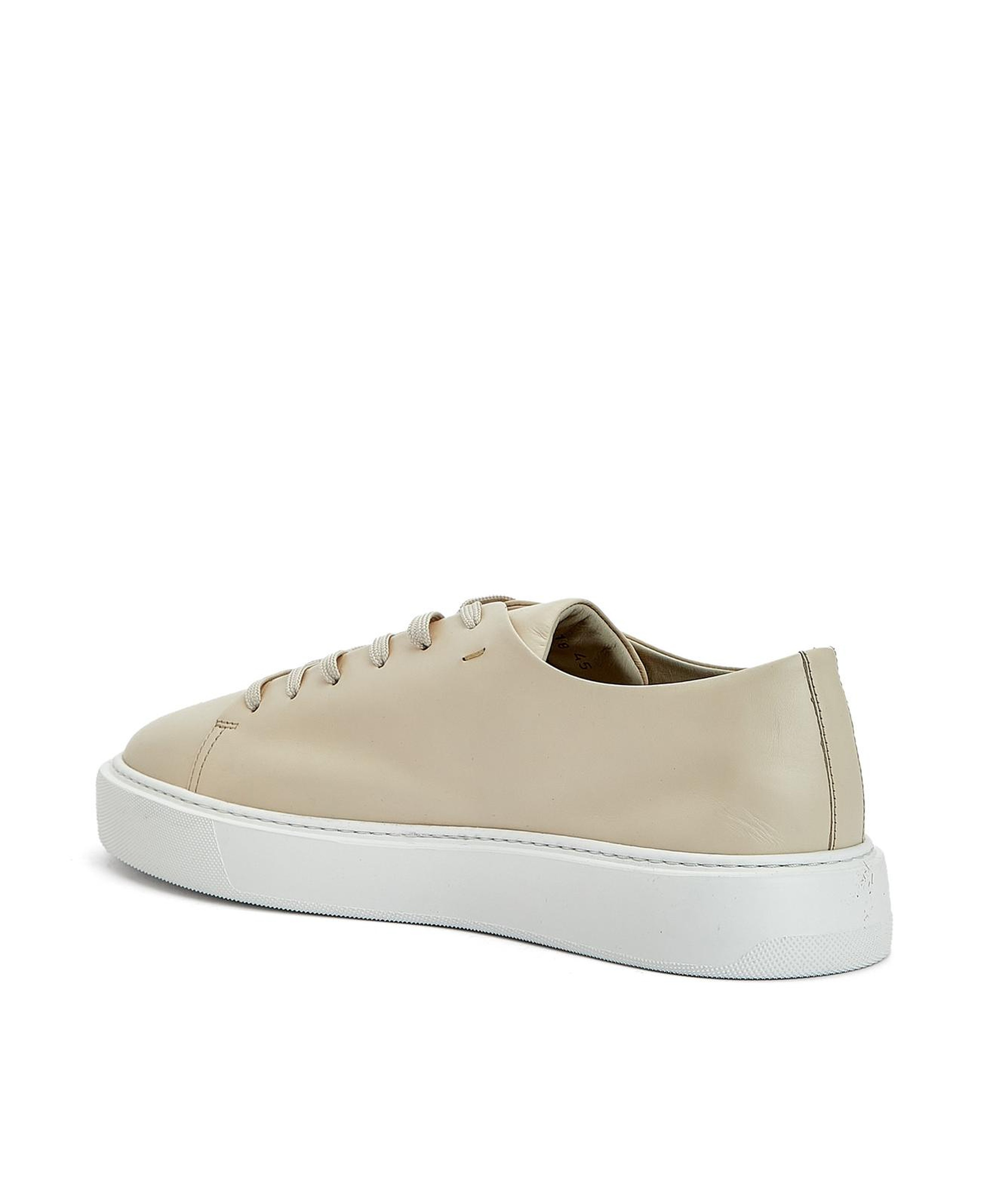 Divarese Erkek Bej Bağcıklı Deri Sneaker