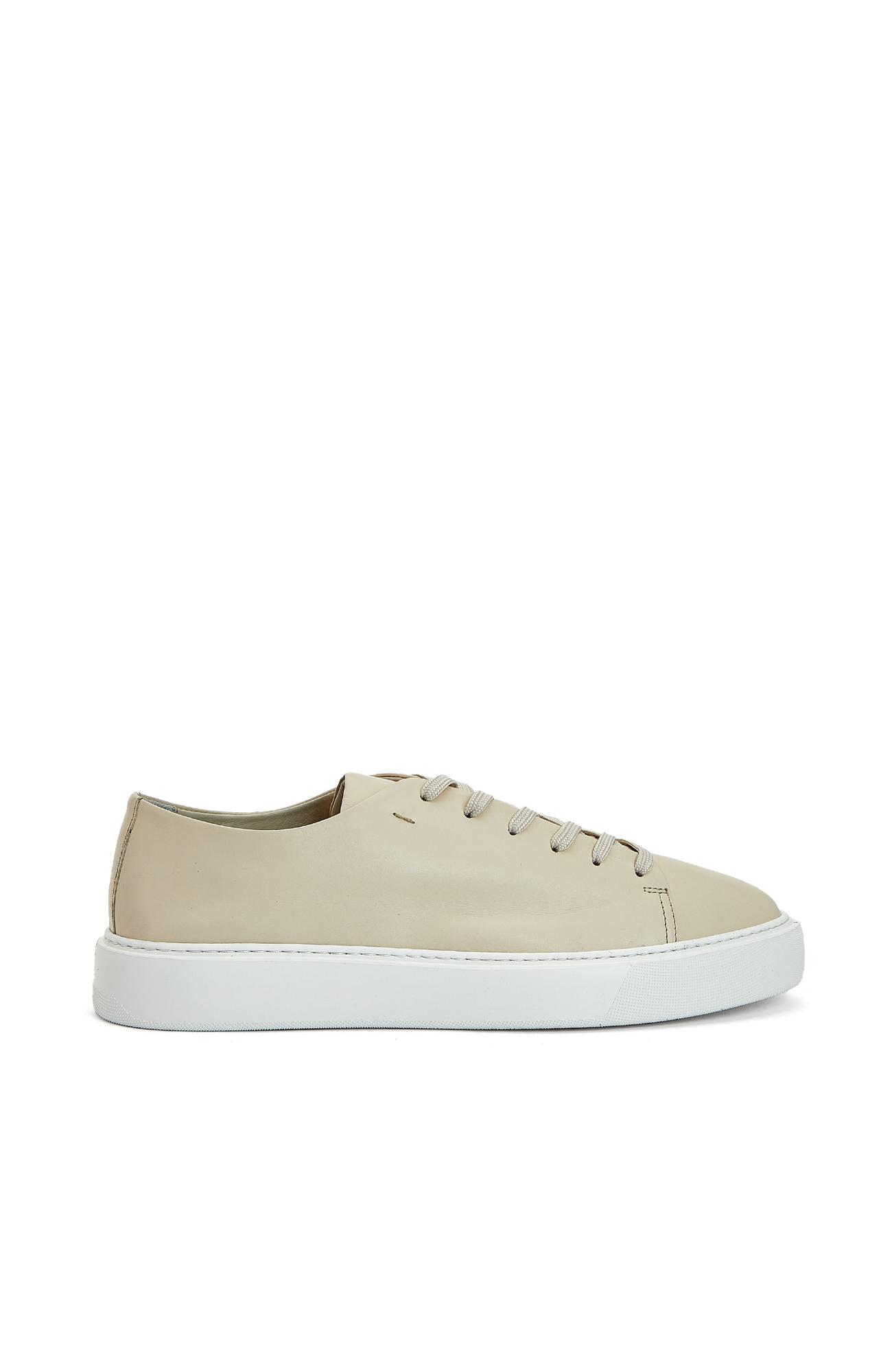 Divarese Erkek Bej Bağcıklı Deri Sneaker