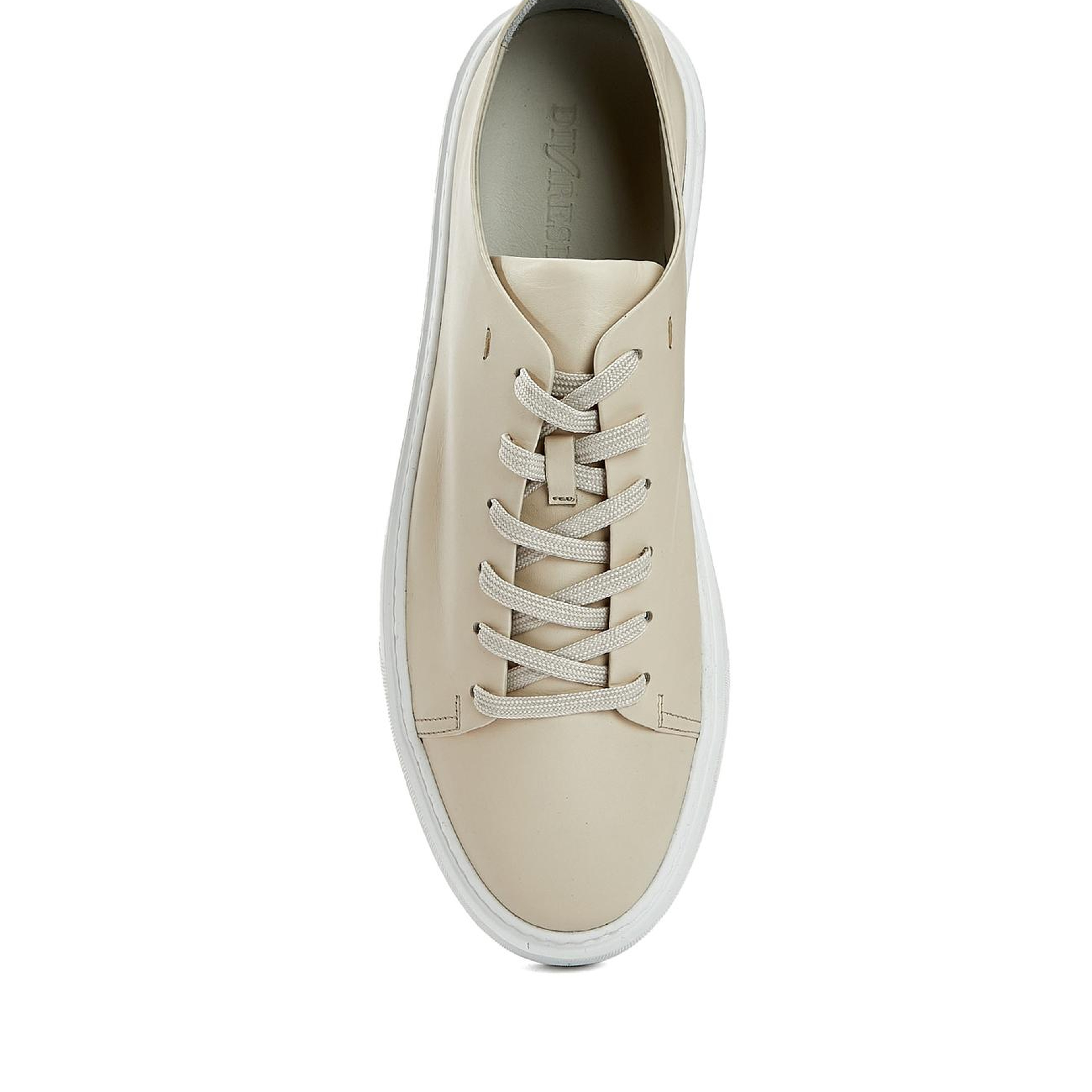 Divarese Erkek Bej Bağcıklı Deri Sneaker