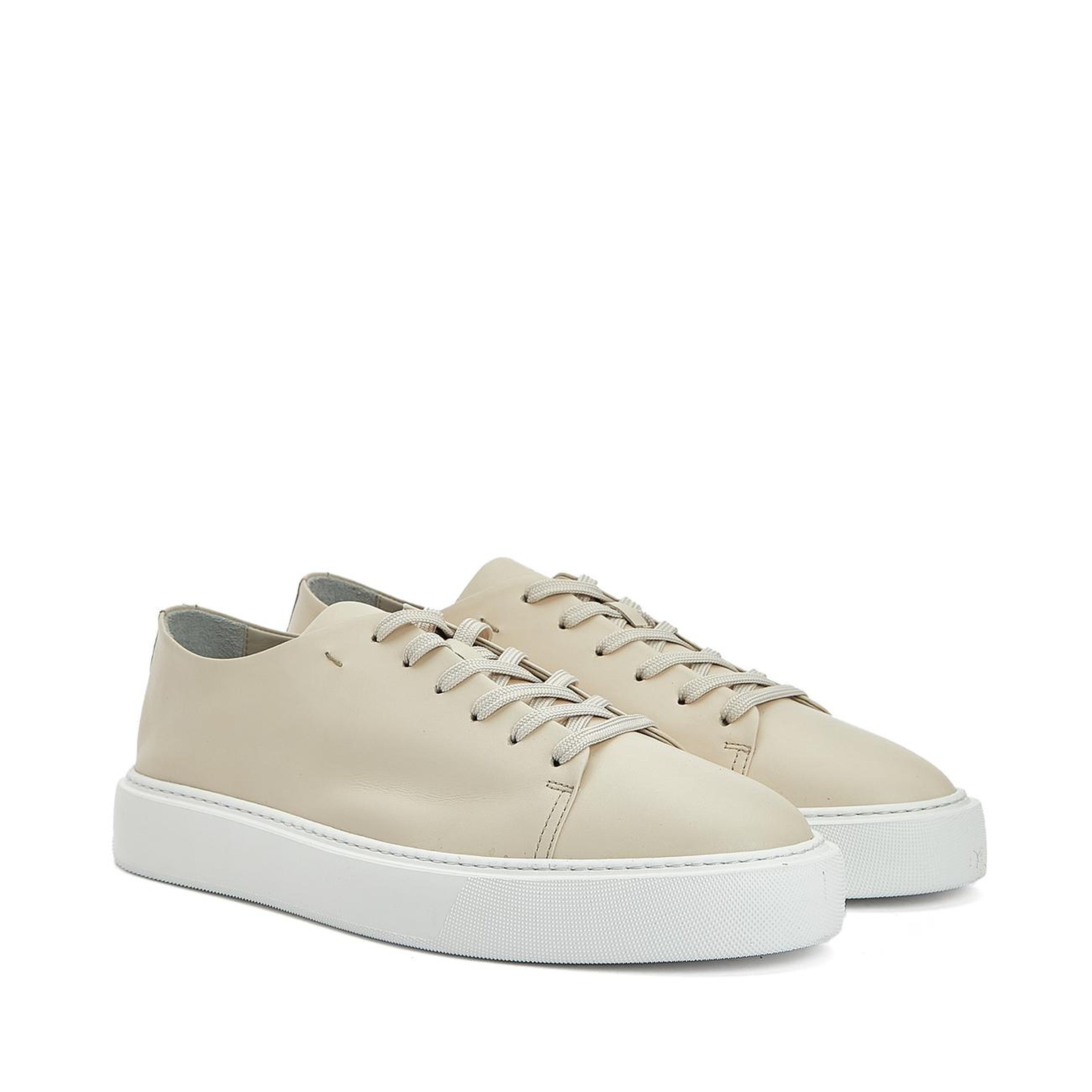 Divarese Erkek Bej Bağcıklı Deri Sneaker
