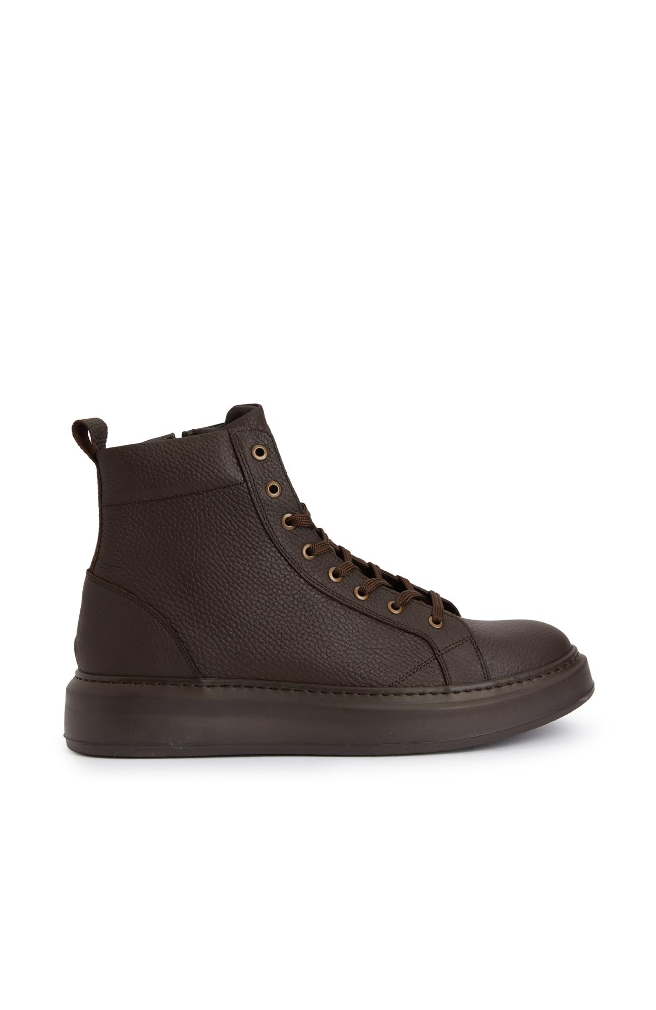 Divarese Erkek Kahverengi Deri Sneaker Bot