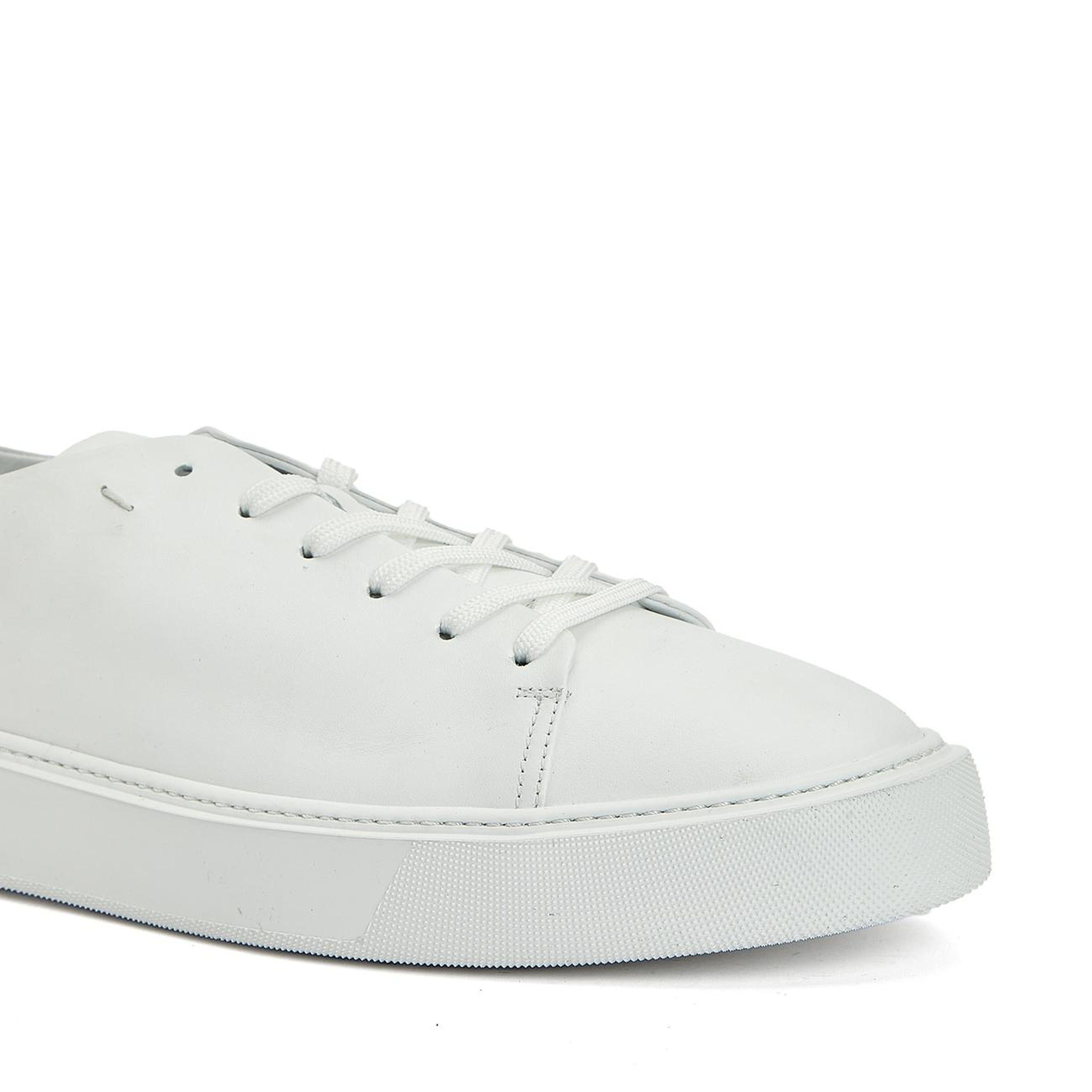 Divarese Erkek Beyaz Bağcıklı Deri Sneaker