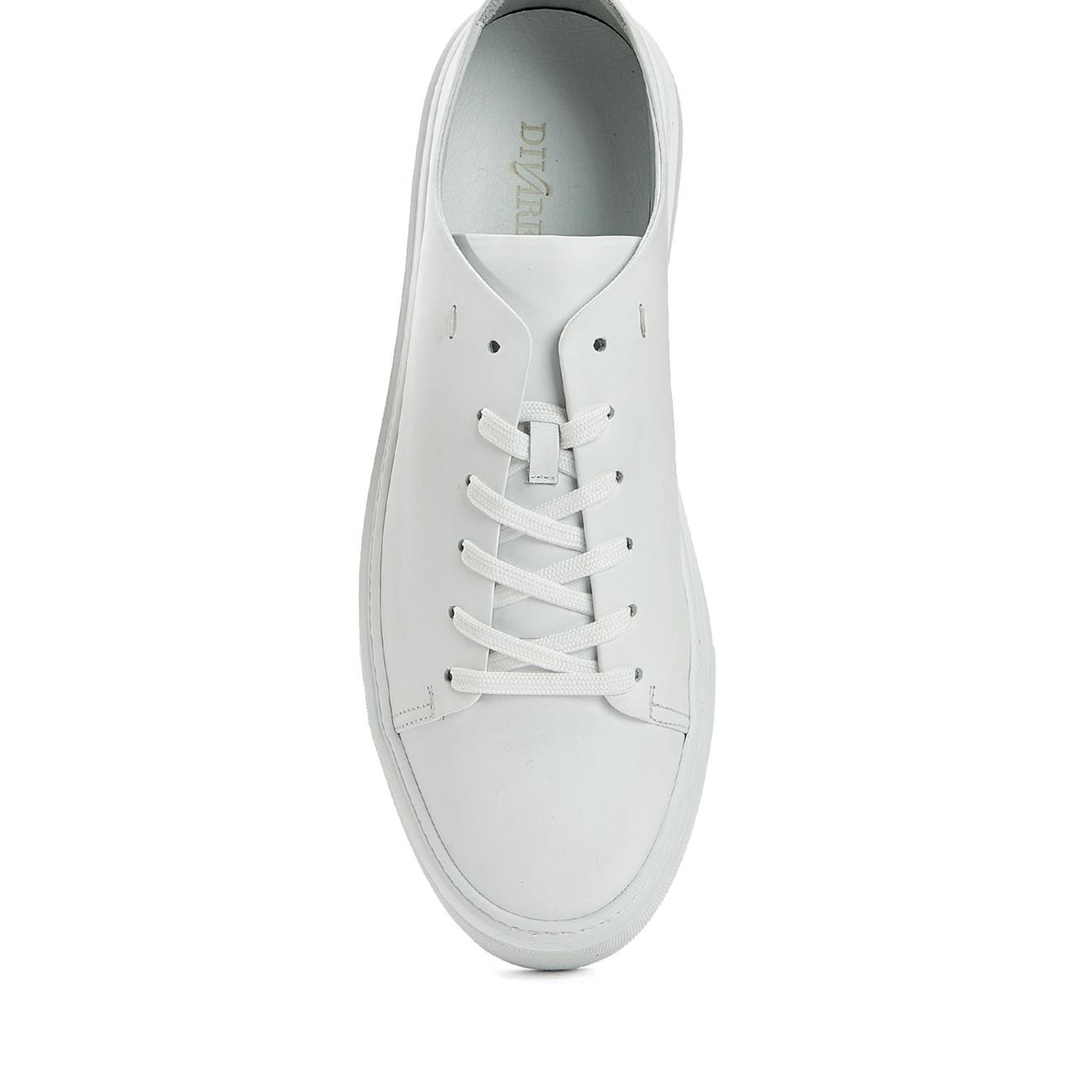 Divarese Erkek Beyaz Bağcıklı Deri Sneaker