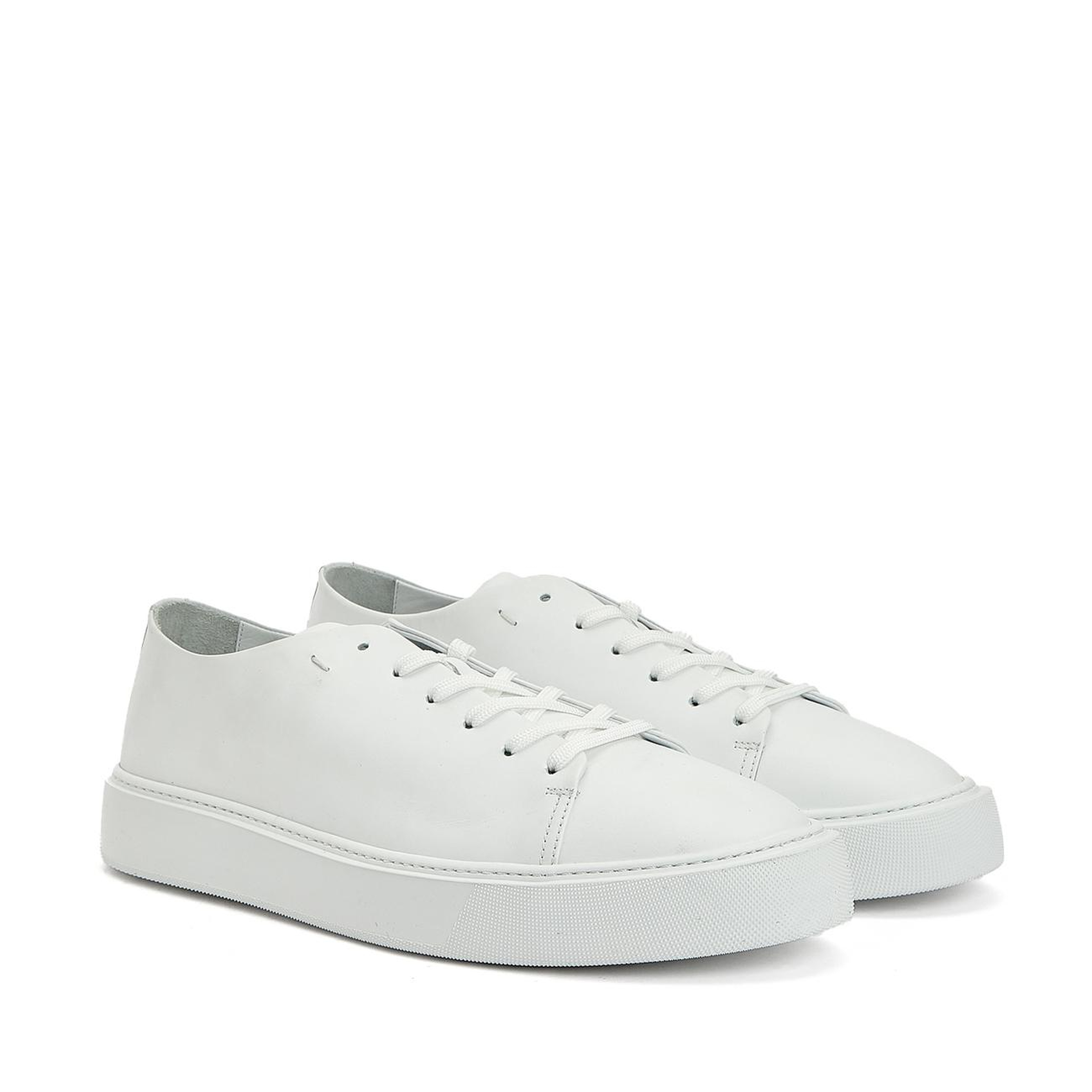 Divarese Erkek Beyaz Bağcıklı Deri Sneaker