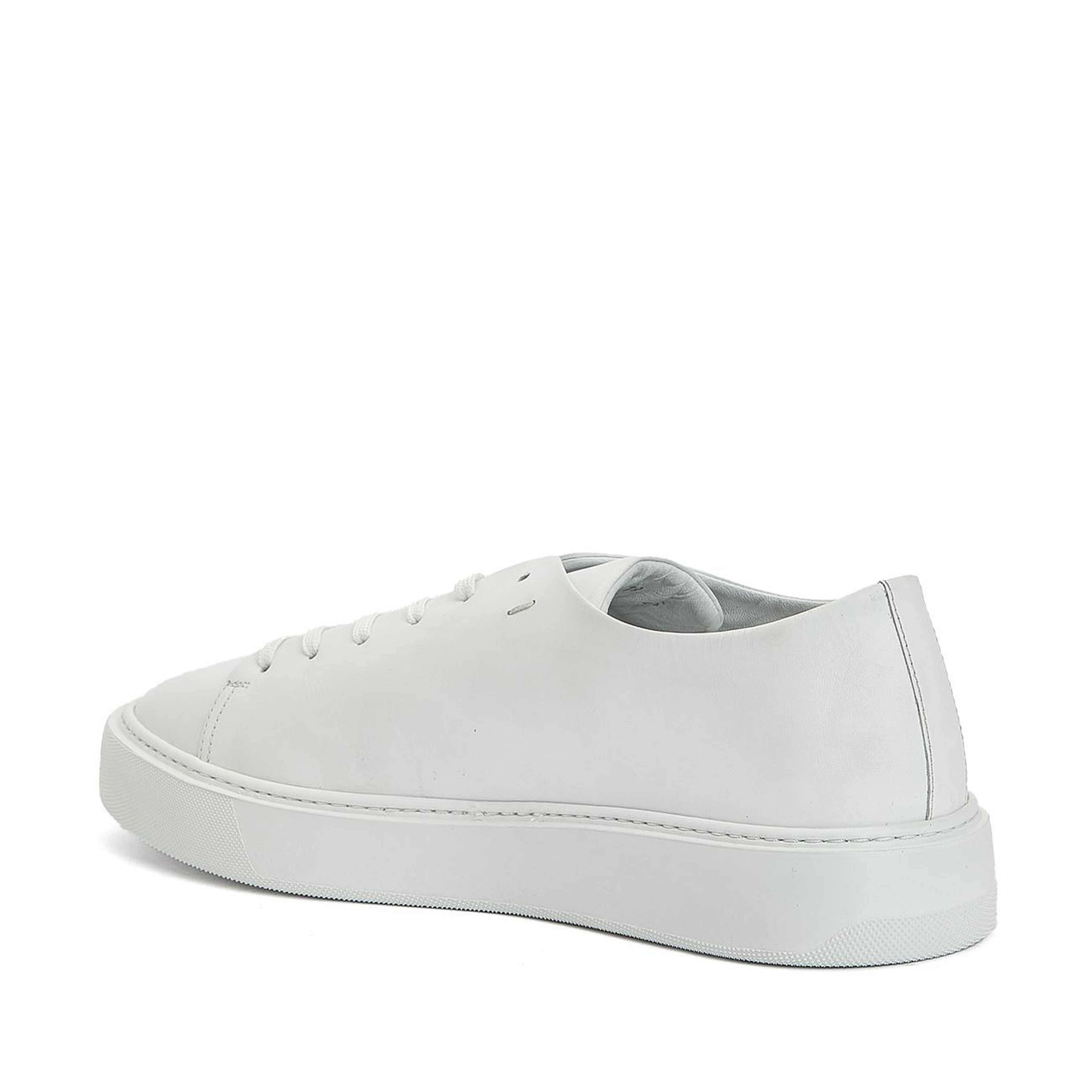 Divarese Erkek Beyaz Bağcıklı Deri Sneaker