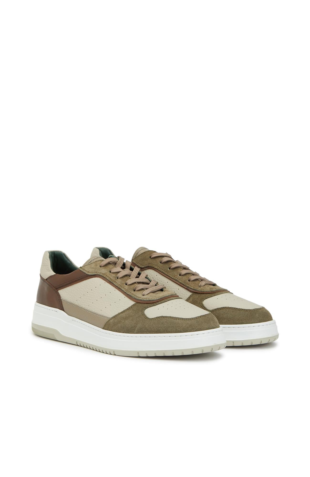 George Hogg Erkek Haki Bej Deri Sneaker