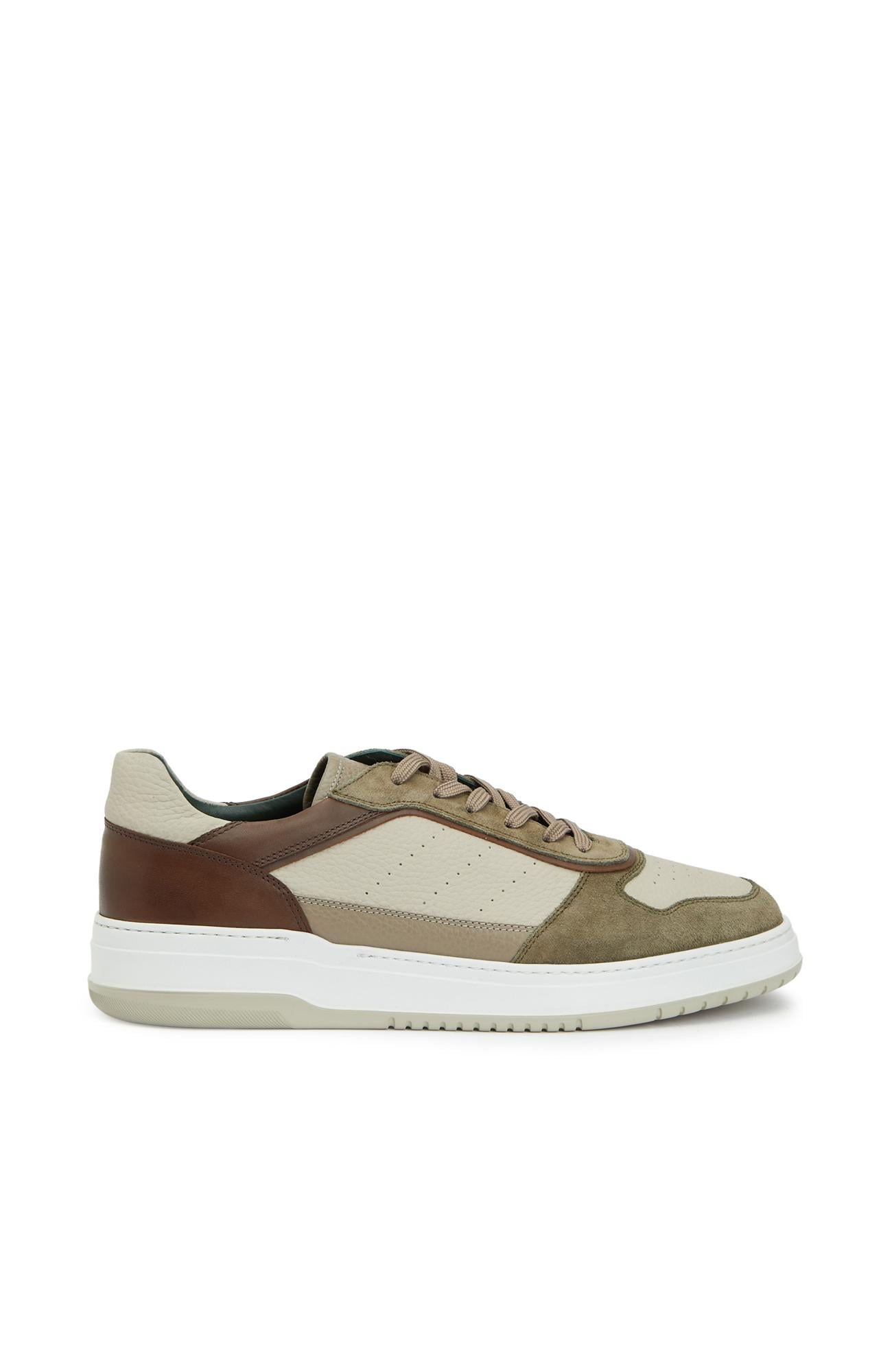 George Hogg Erkek Haki Bej Deri Sneaker
