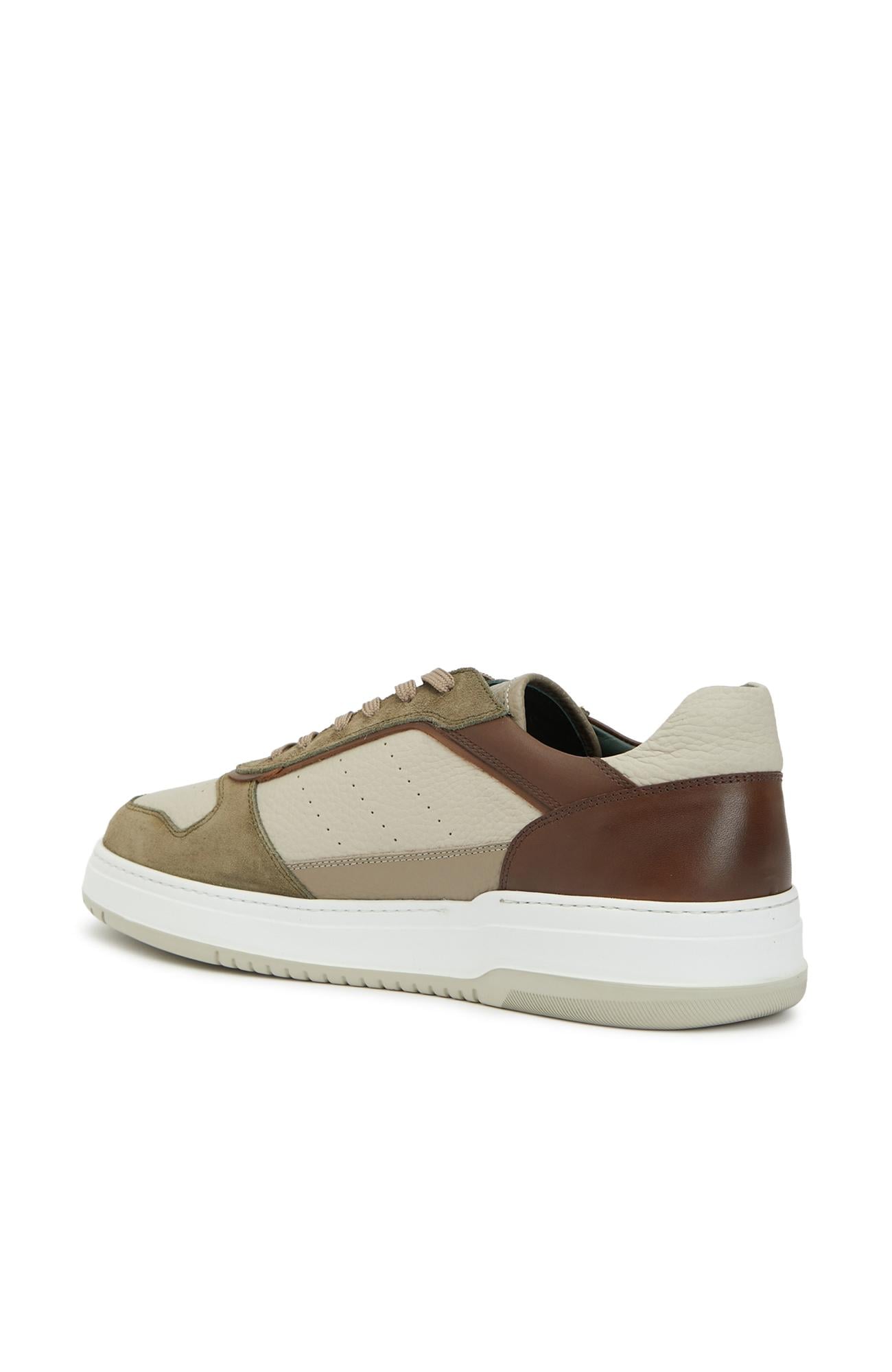 George Hogg Erkek Haki Bej Deri Sneaker