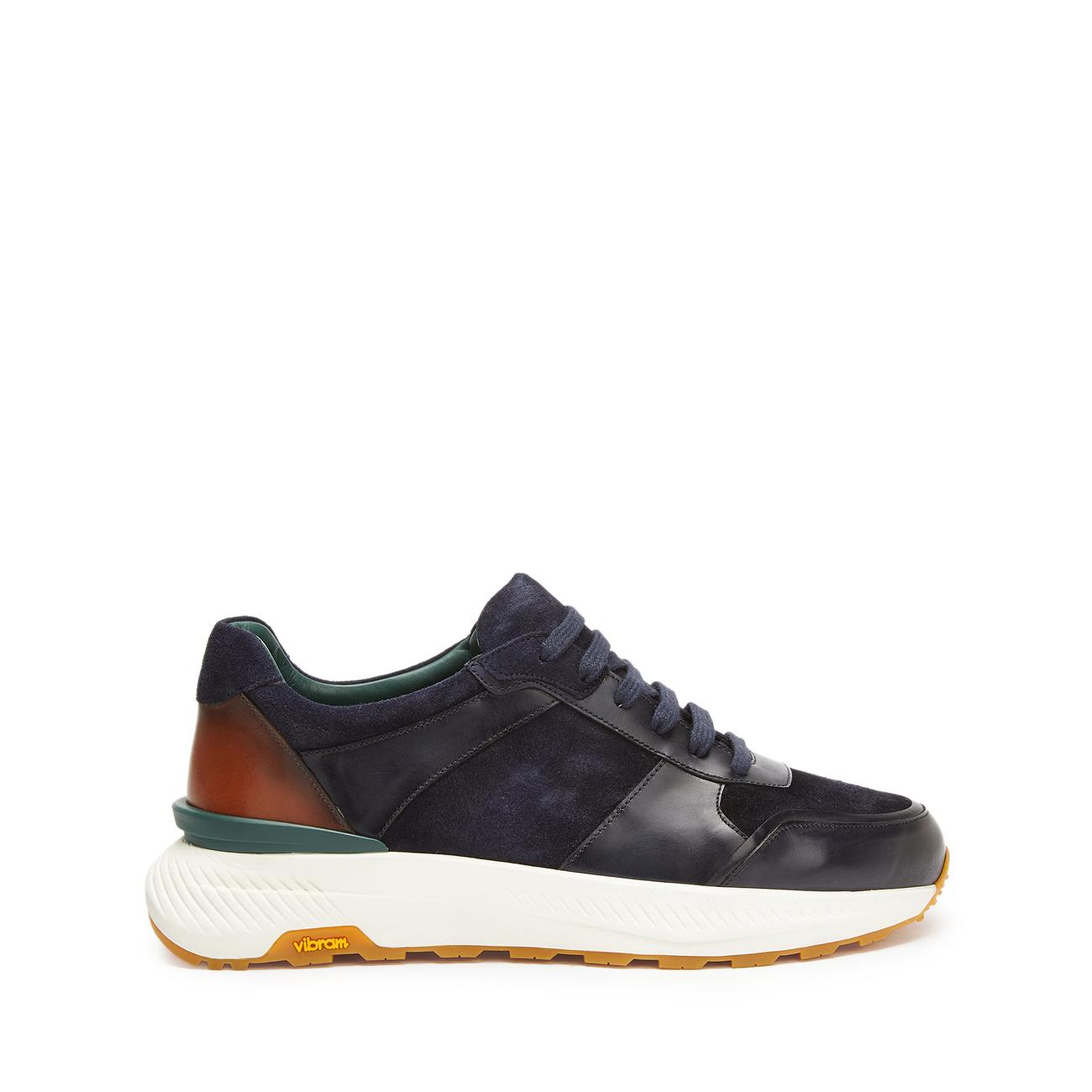 George Hogg Erkek Lacivert Vibram Taban Detaylı Deri Sneaker
