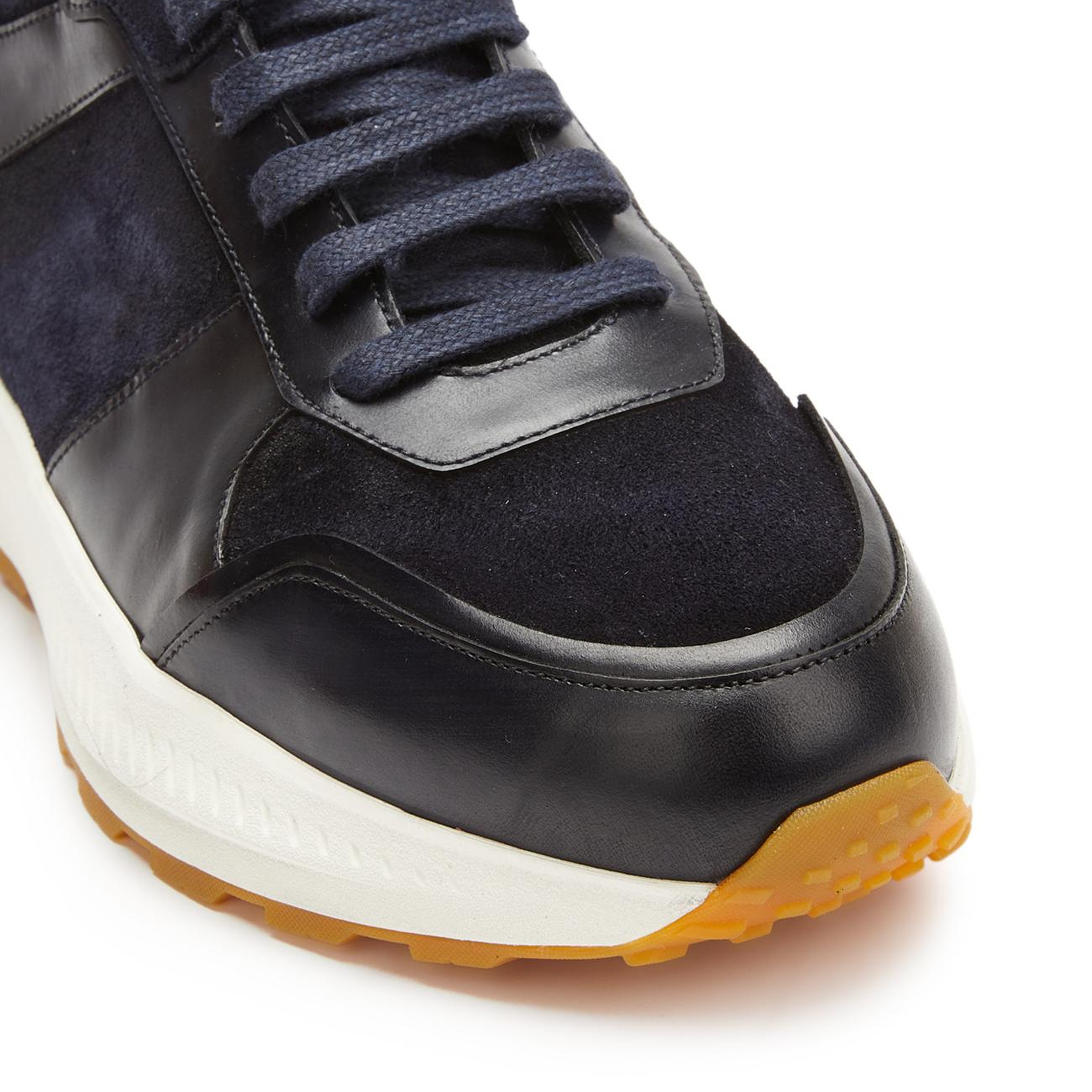 George Hogg Erkek Lacivert Vibram Taban Detaylı Deri Sneaker