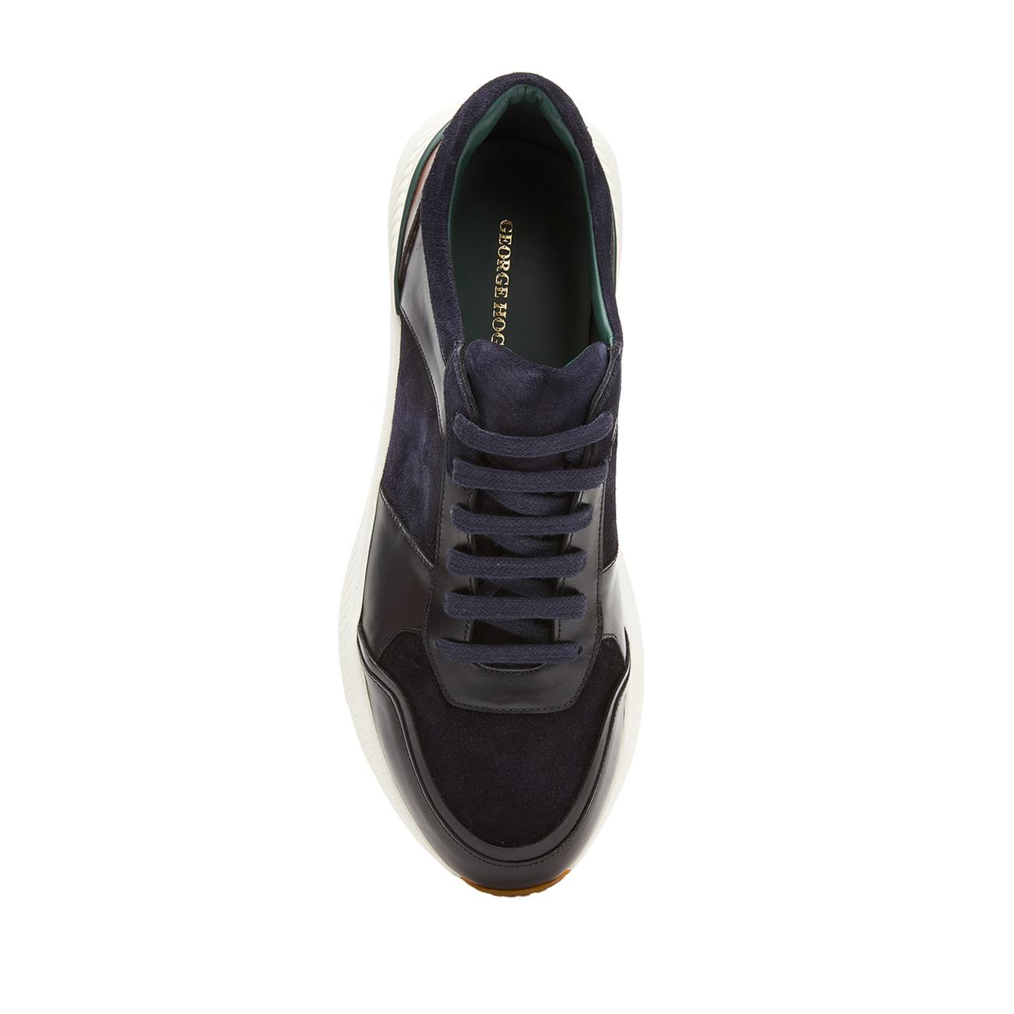 George Hogg Erkek Lacivert Vibram Taban Detaylı Deri Sneaker