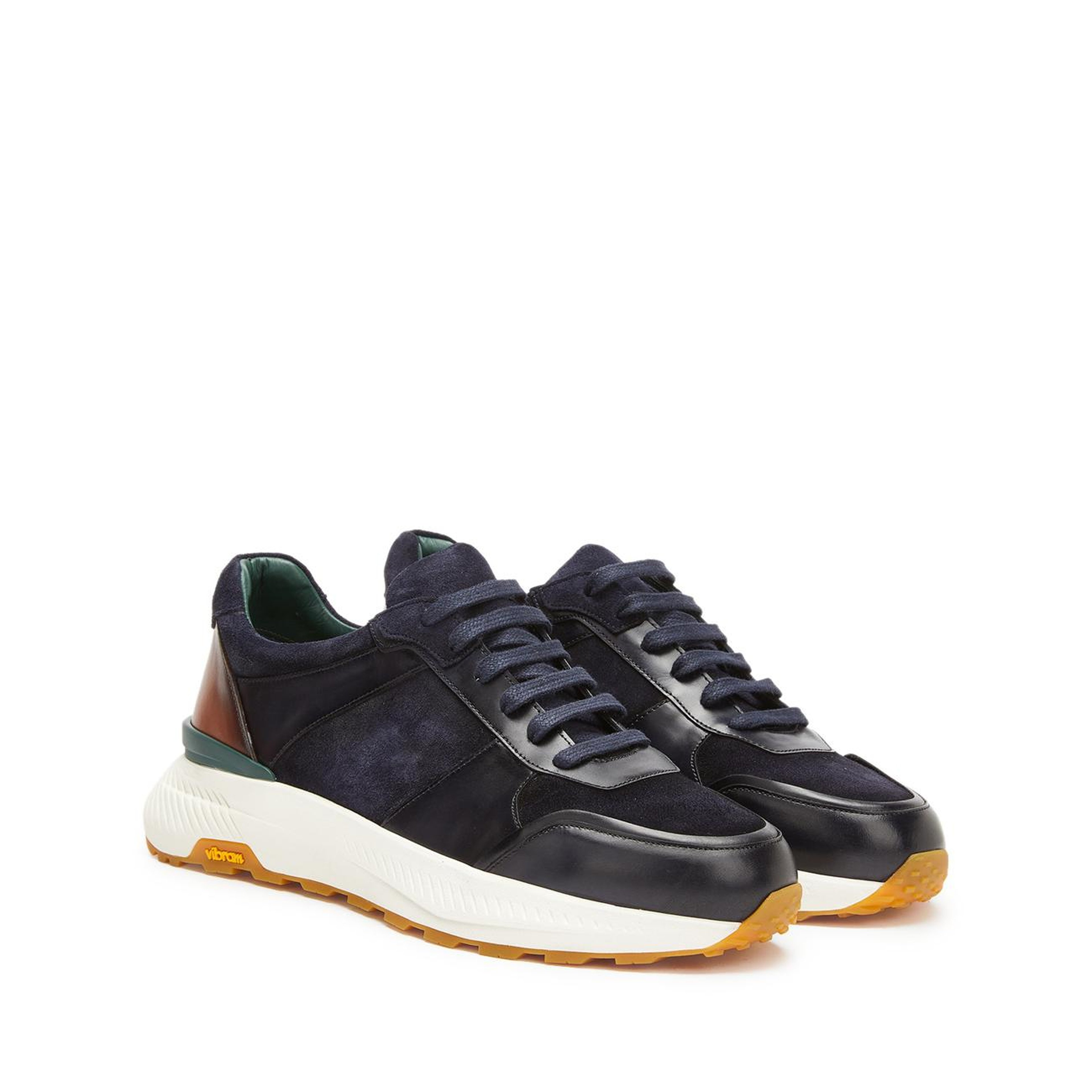 George Hogg Erkek Lacivert Vibram Taban Detaylı Deri Sneaker