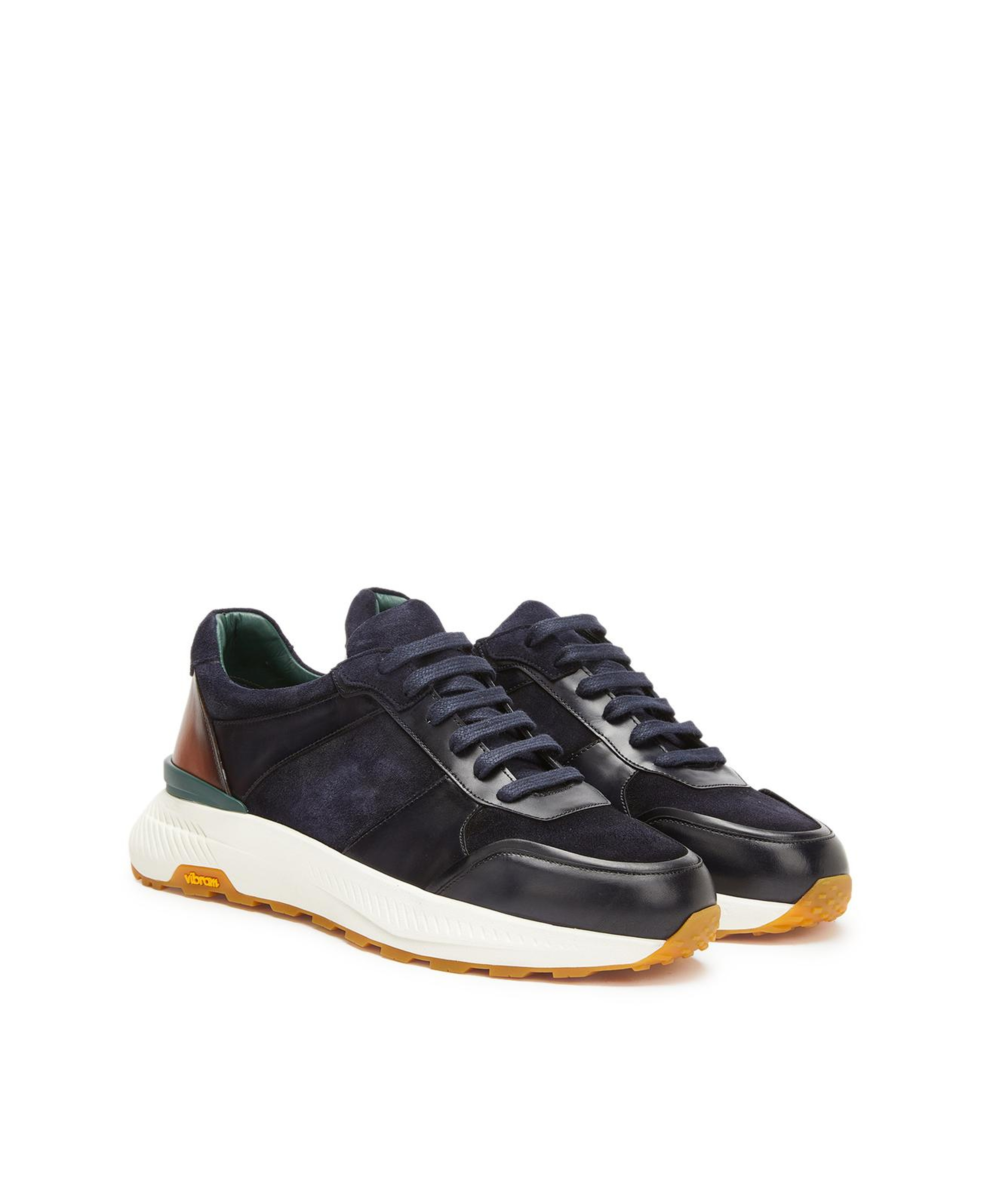 George Hogg Erkek Lacivert Vibram Taban Detaylı Deri Sneaker