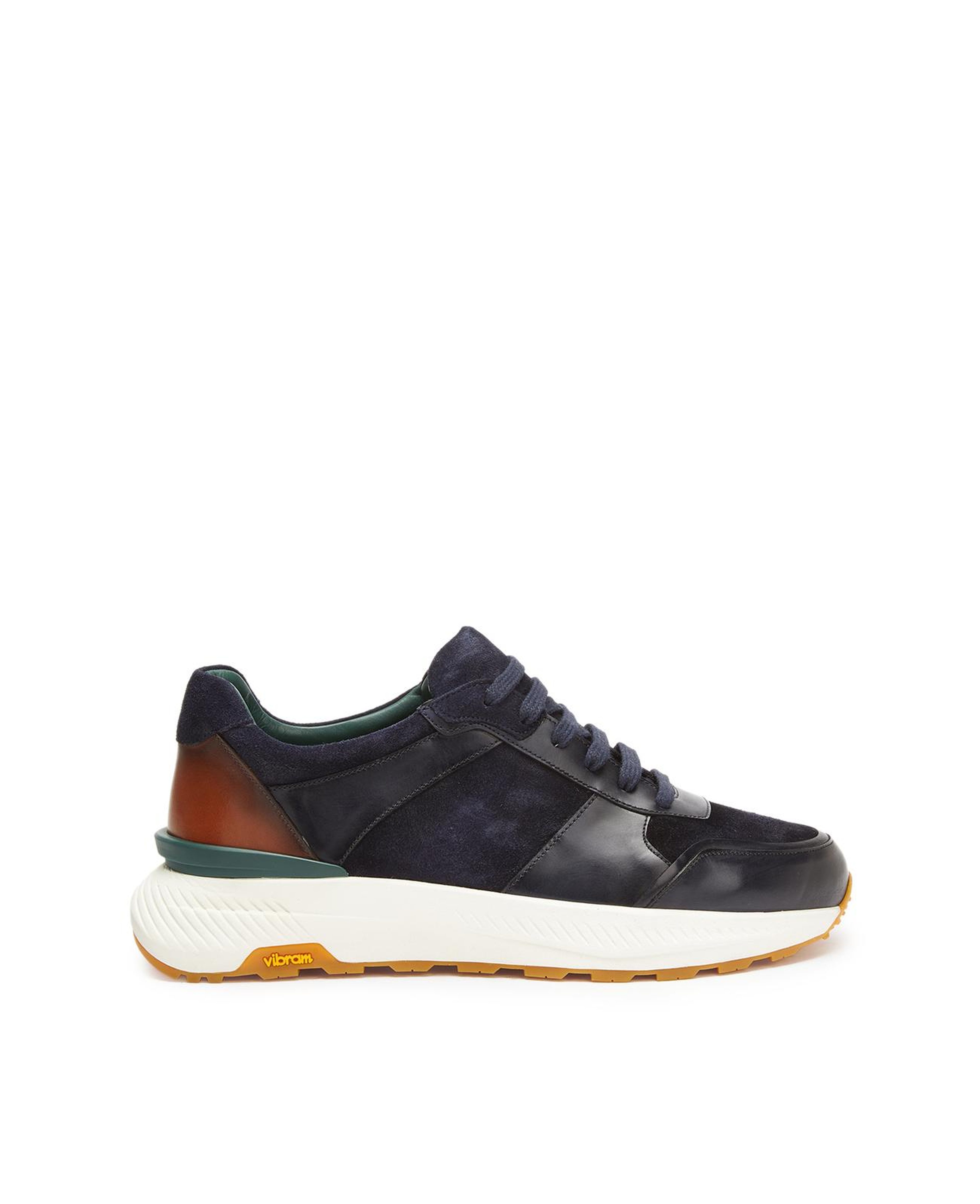 George Hogg Erkek Lacivert Vibram Taban Detaylı Deri Sneaker