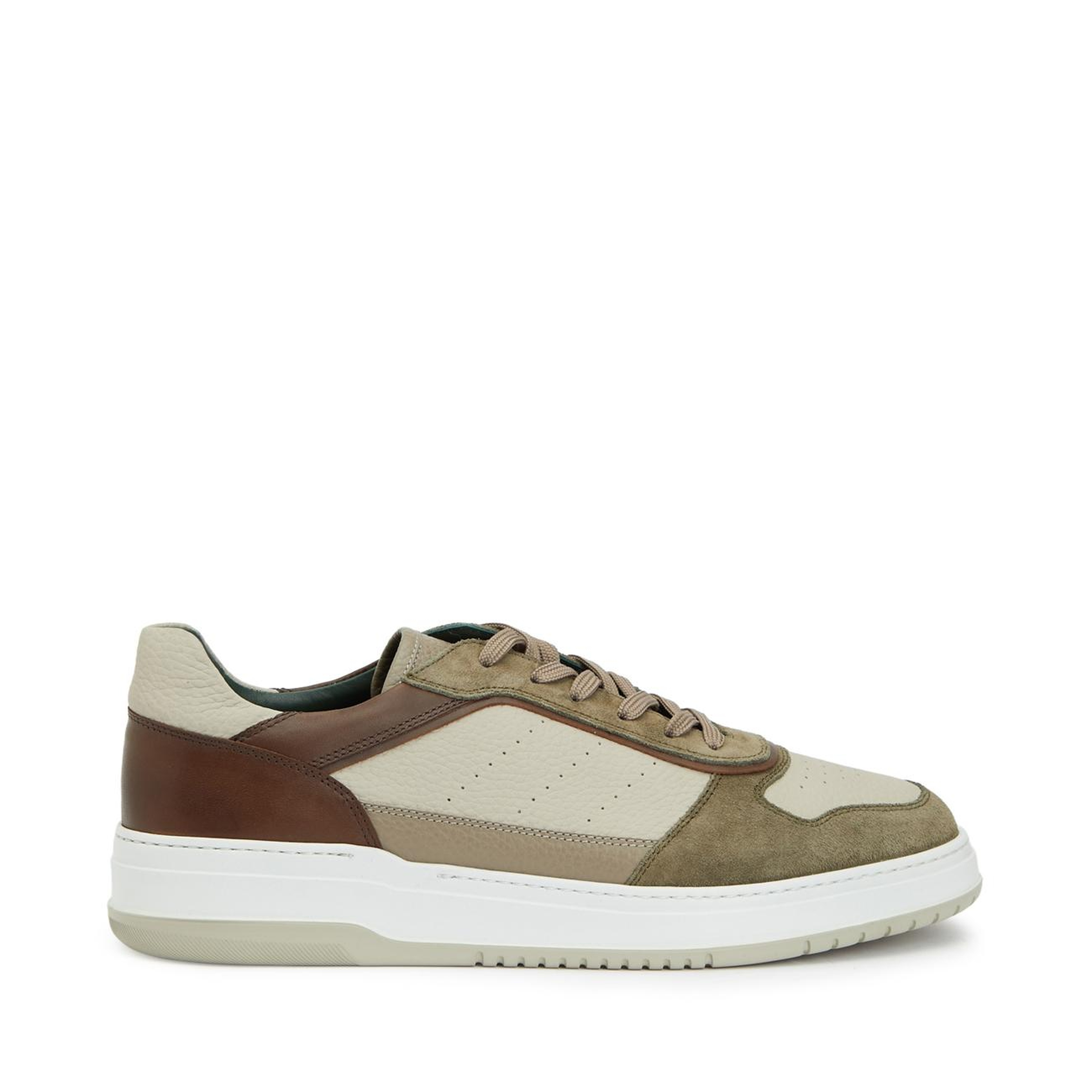 George Hogg Erkek Haki Bej Deri Sneaker