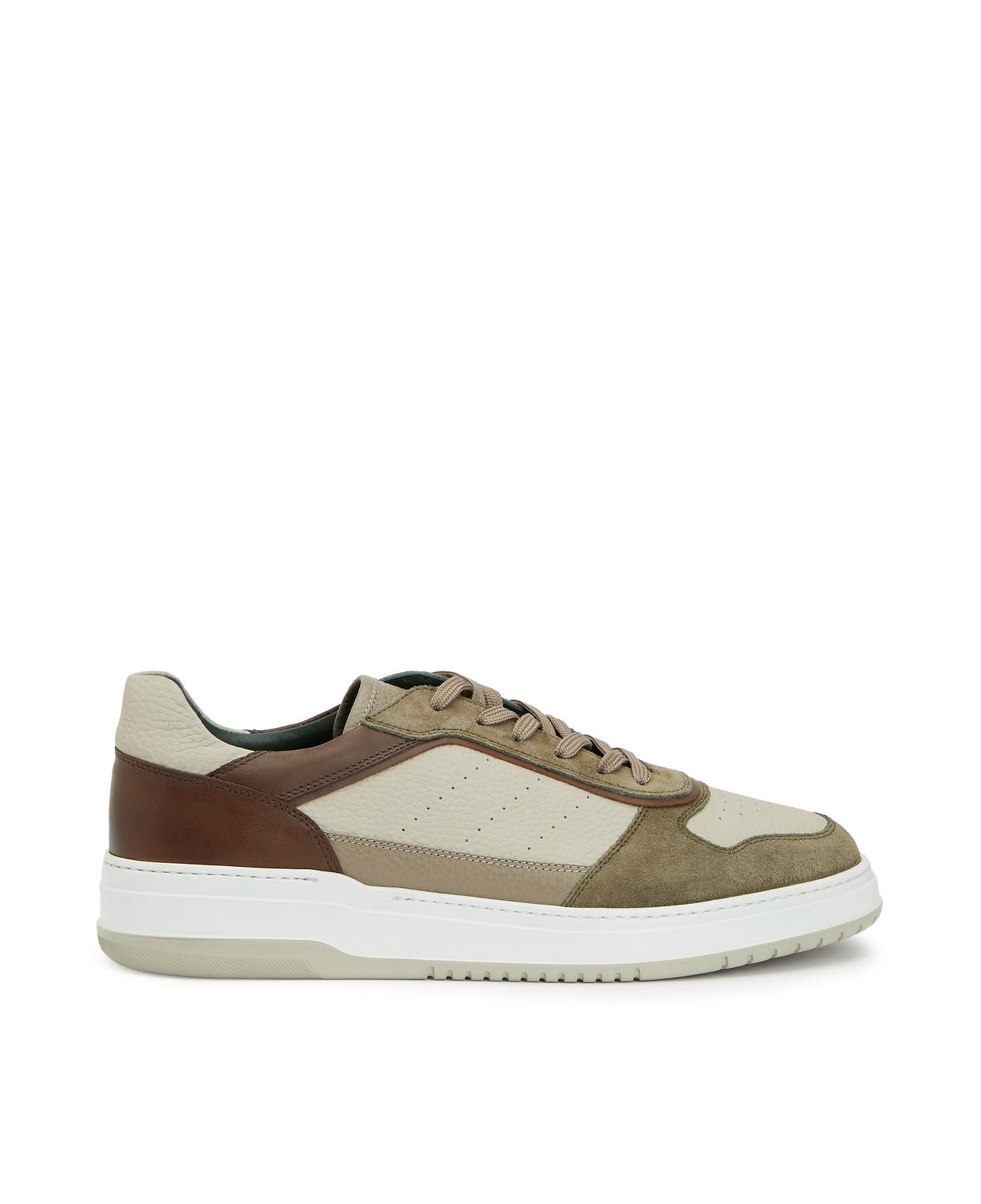 George Hogg Erkek Haki Bej Deri Sneaker
