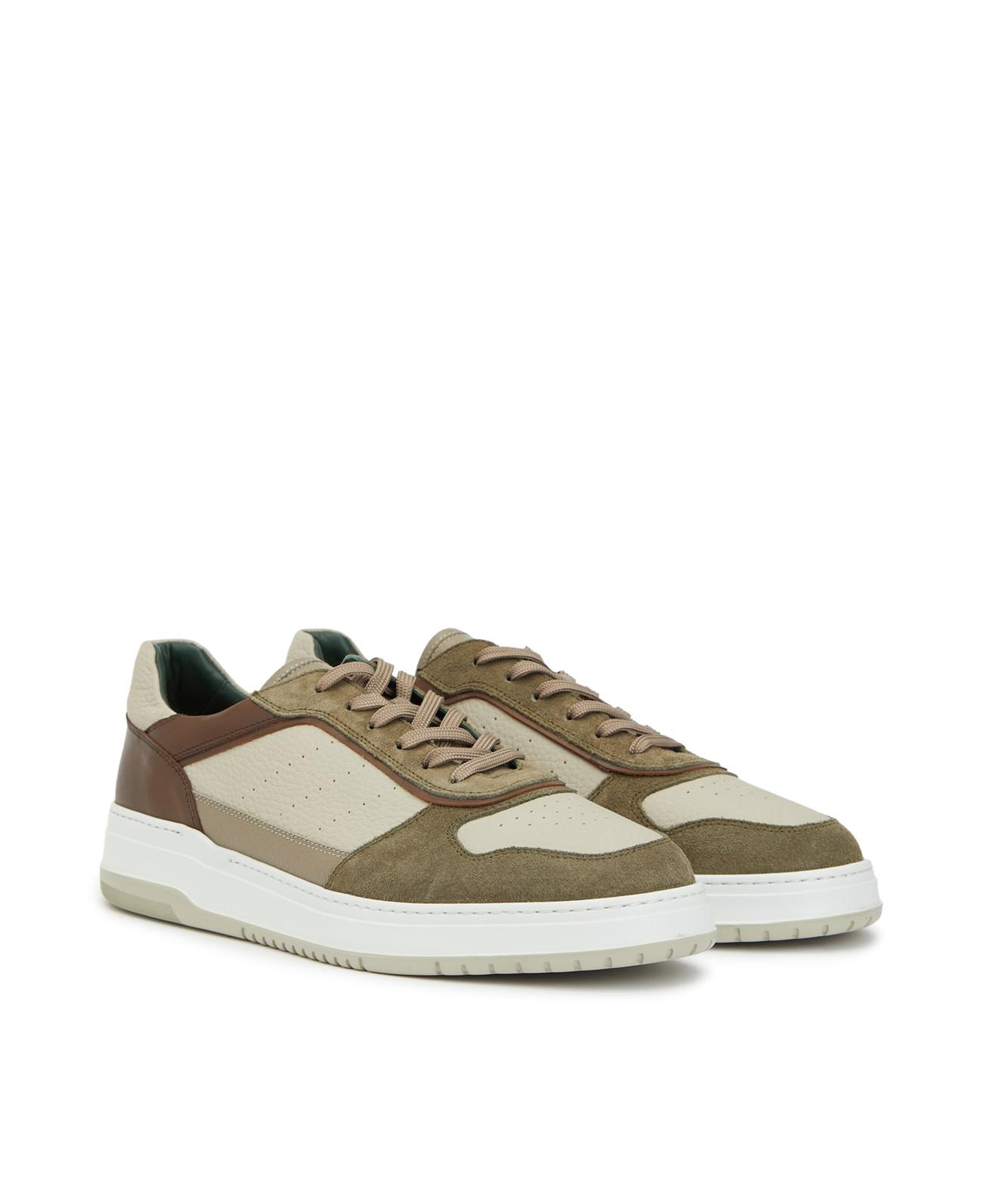 George Hogg Erkek Haki Bej Deri Sneaker