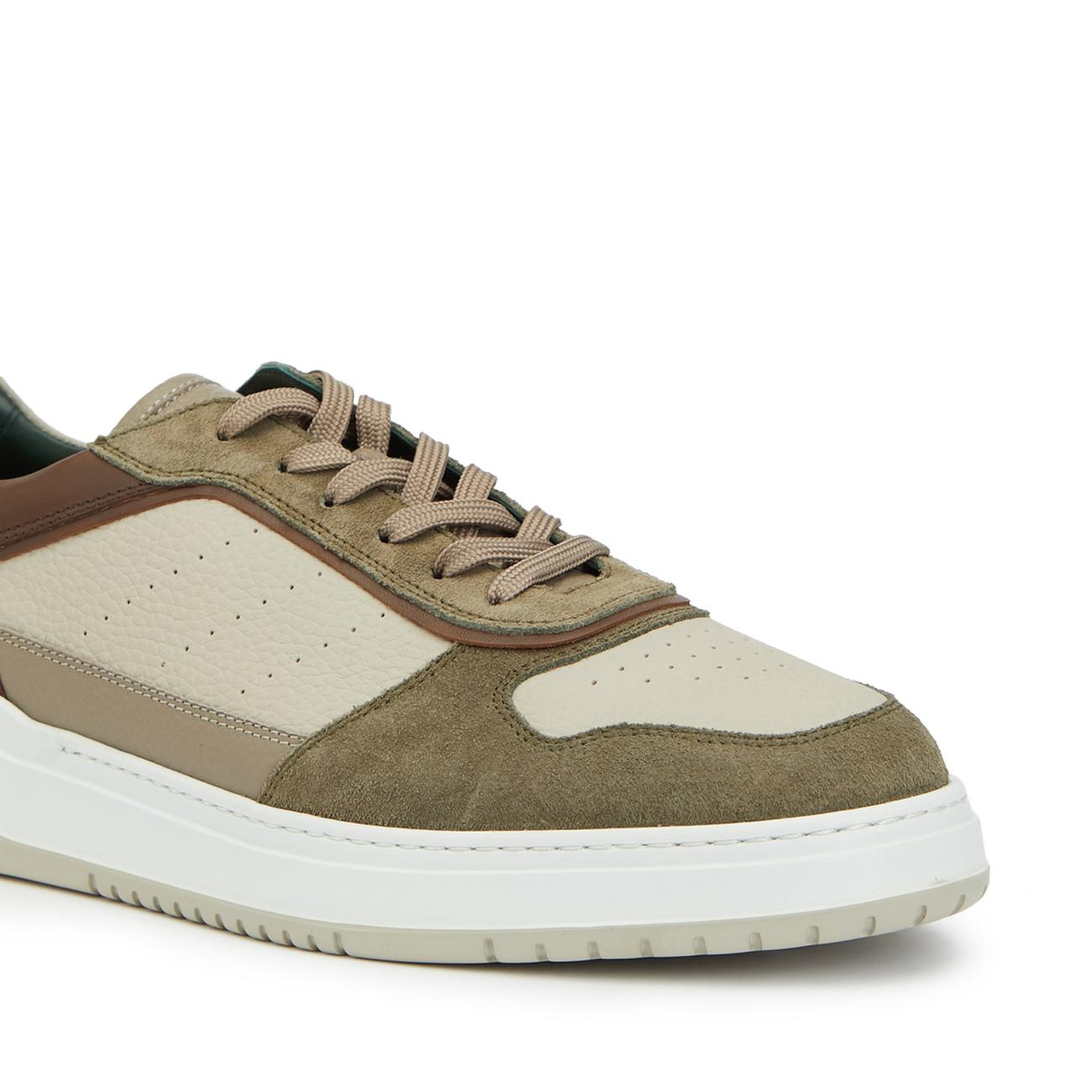 George Hogg Erkek Haki Bej Deri Sneaker