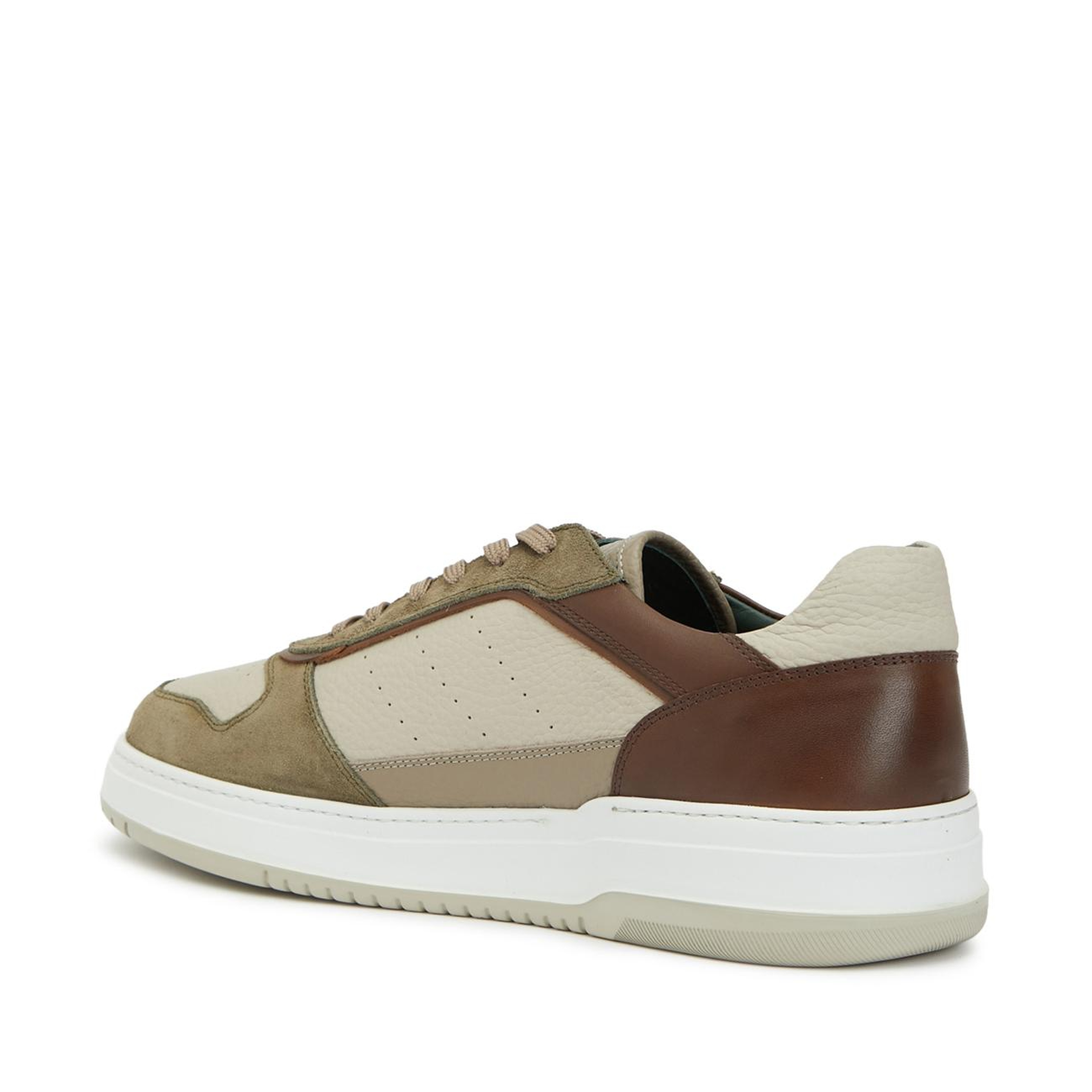 George Hogg Erkek Haki Bej Deri Sneaker