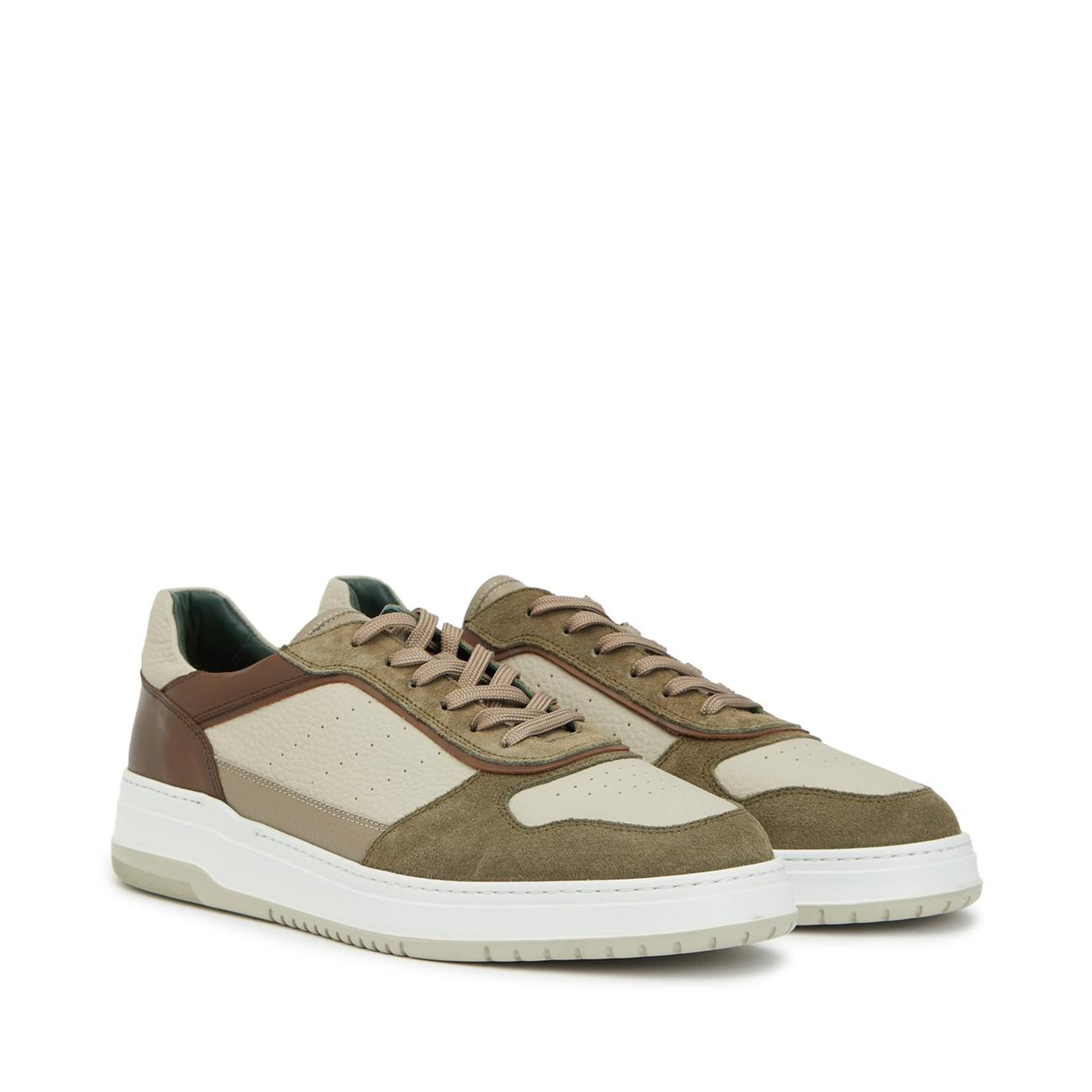 George Hogg Erkek Haki Bej Deri Sneaker