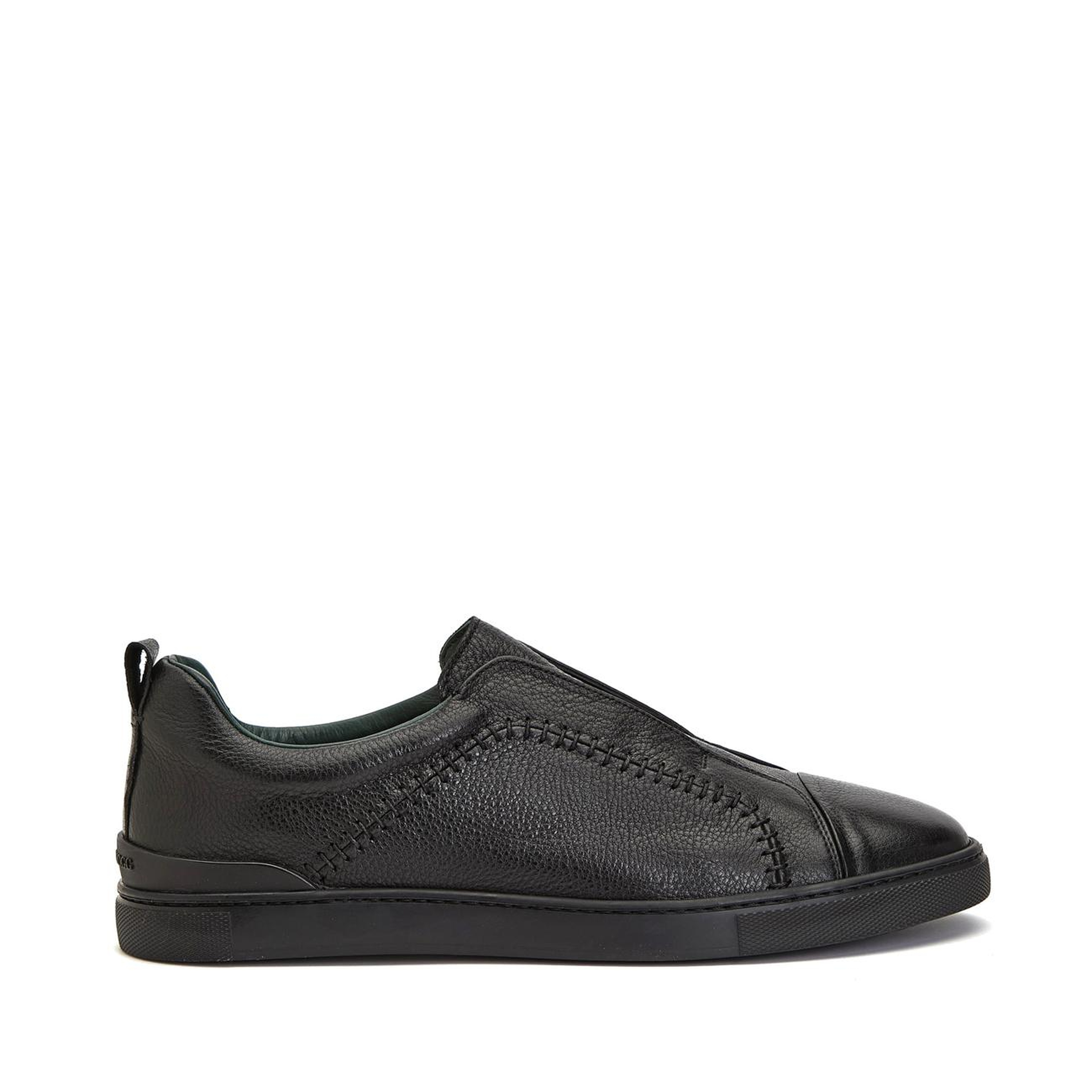 George Hogg Erkek Siyah Saraç Detaylı Deri Sneaker