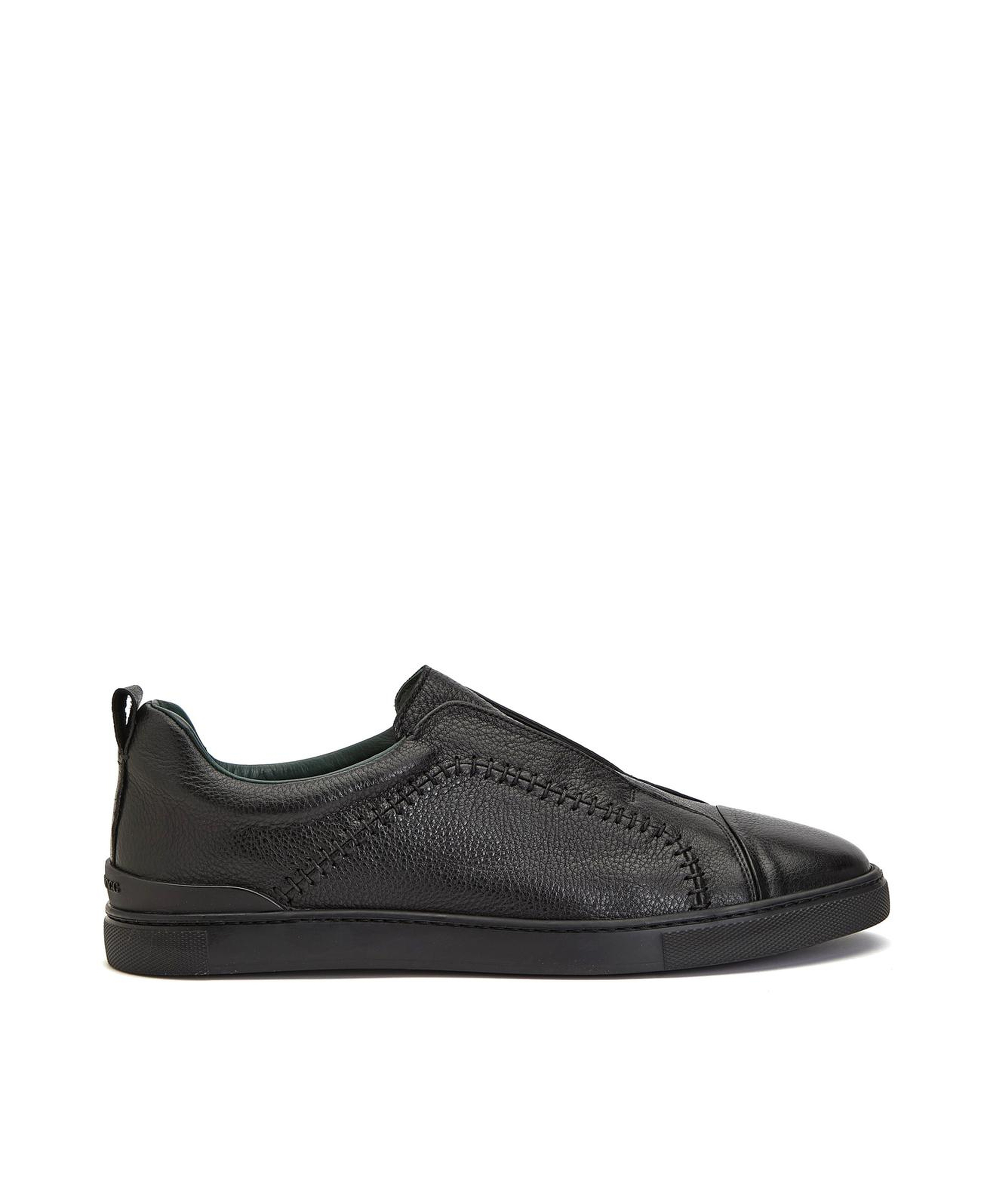 George Hogg Erkek Siyah Saraç Detaylı Deri Sneaker