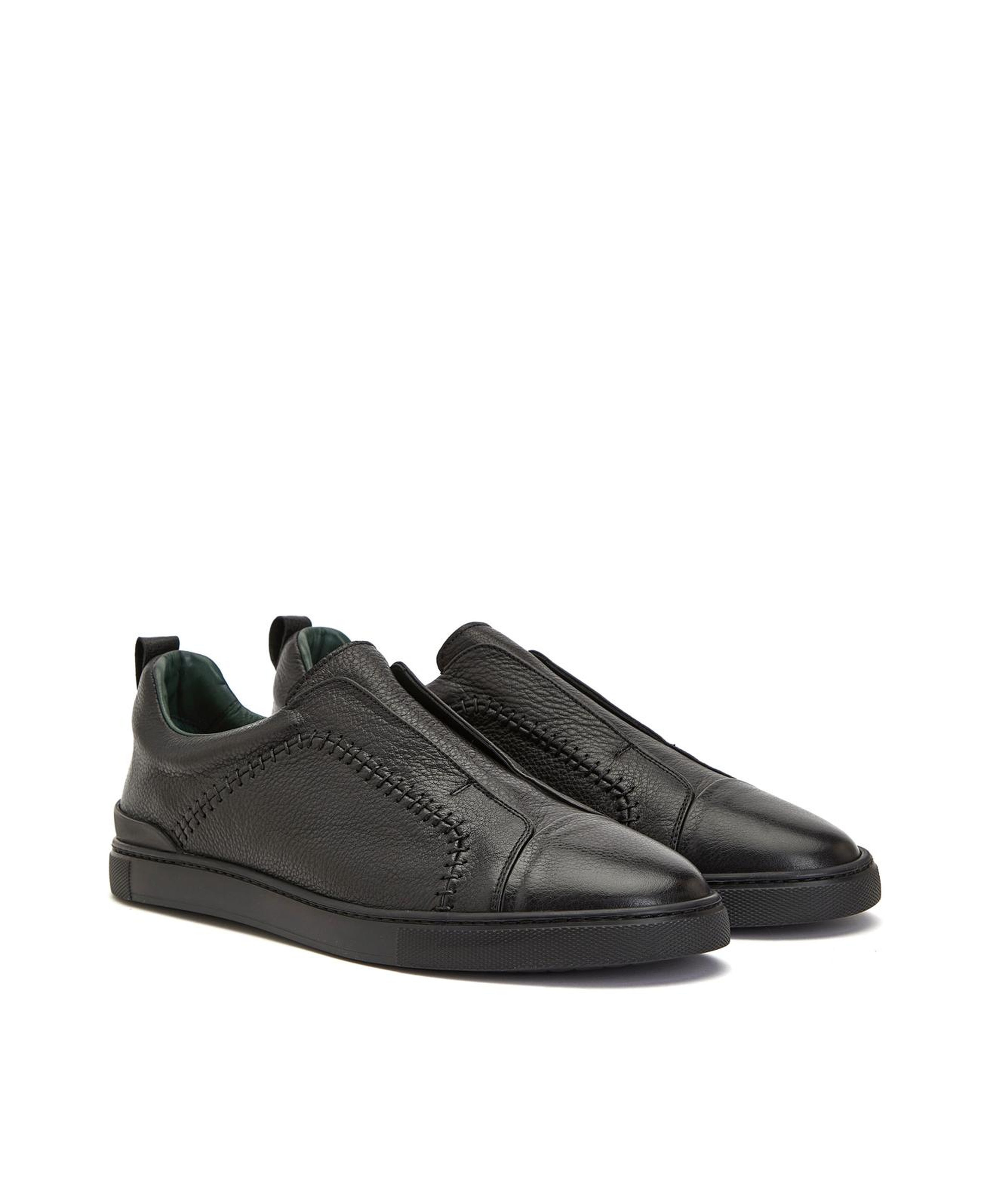 George Hogg Erkek Siyah Saraç Detaylı Deri Sneaker