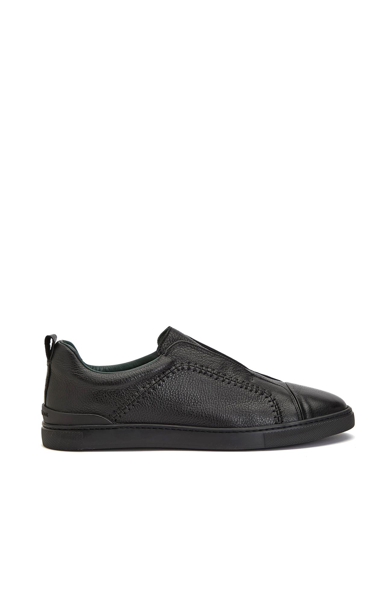 George Hogg Erkek Siyah Saraç Detaylı Deri Sneaker