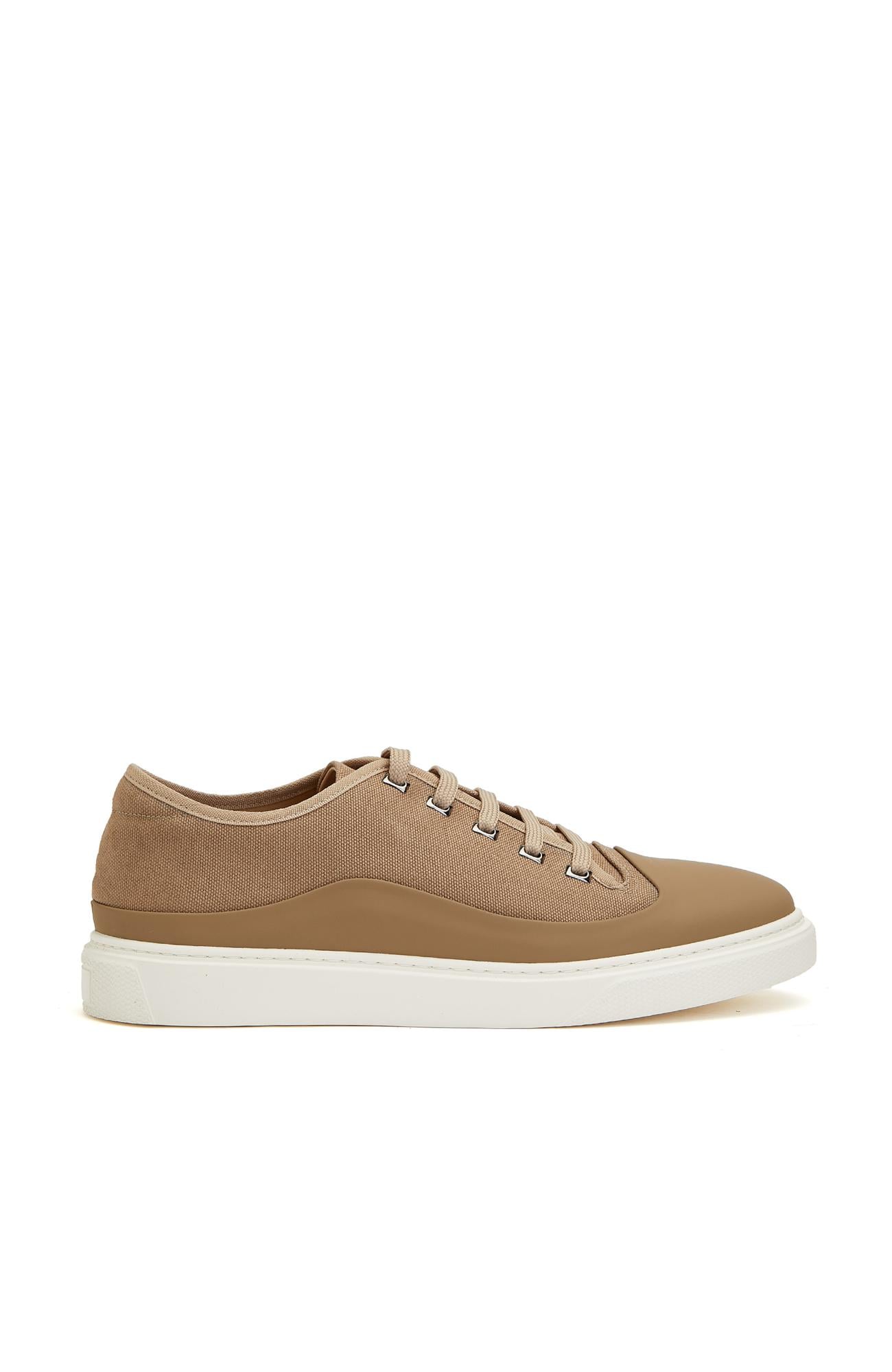 Divarese Erkek Camel Süet Detaylı Deri Sneaker