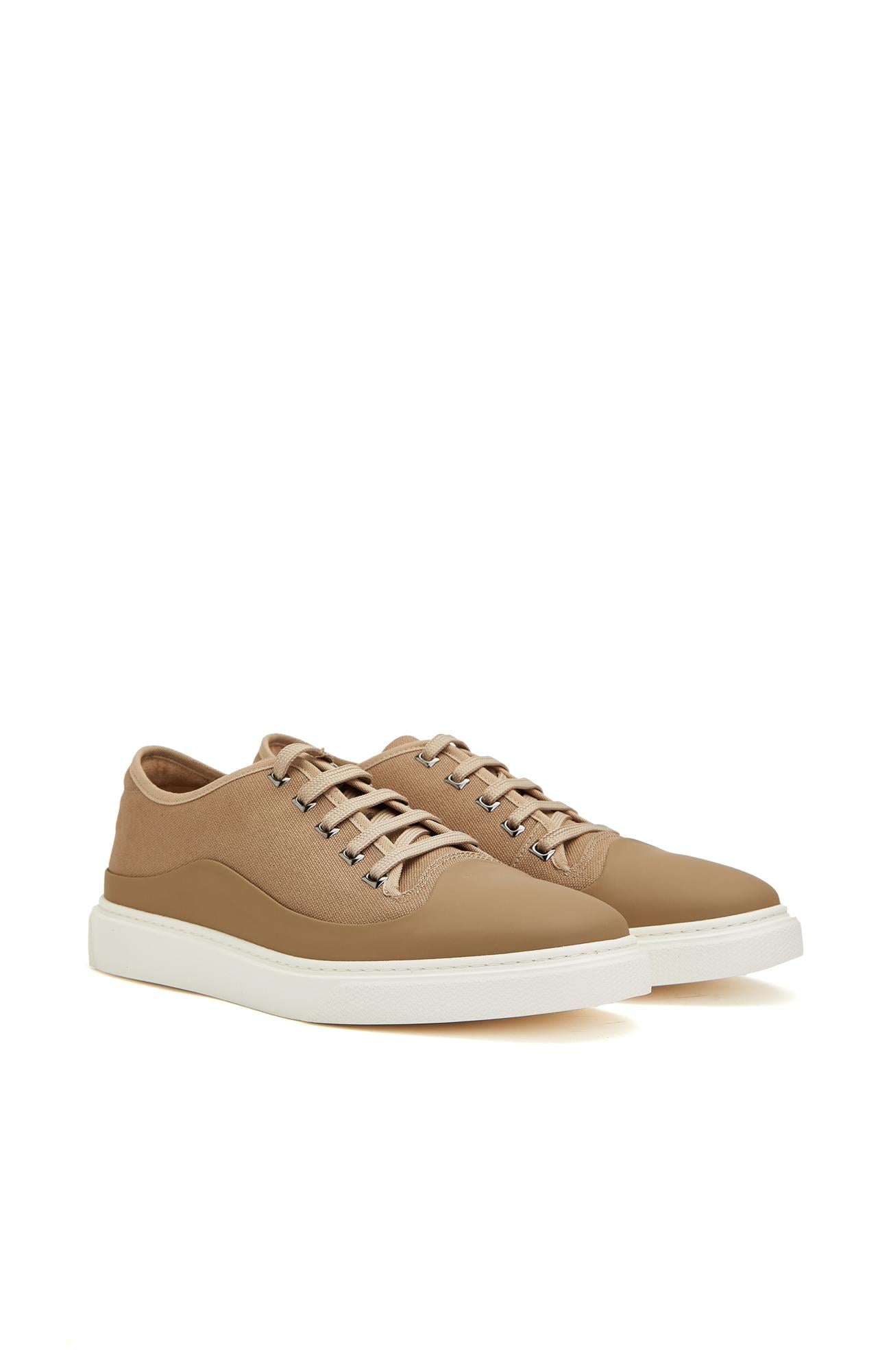 Divarese Erkek Camel Süet Detaylı Deri Sneaker