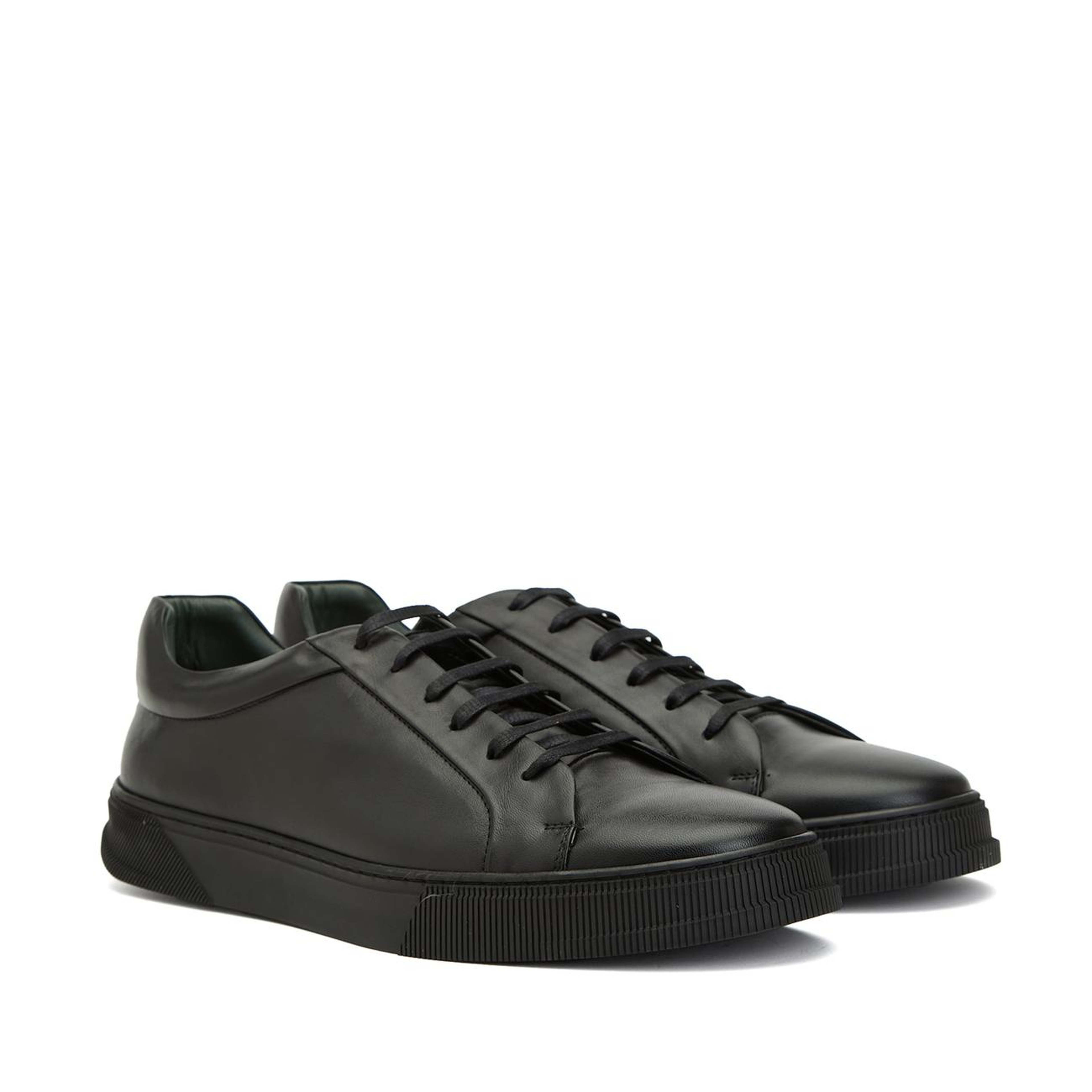 George Hogg Erkek Siyah Günlük Rahat Deri Sneaker